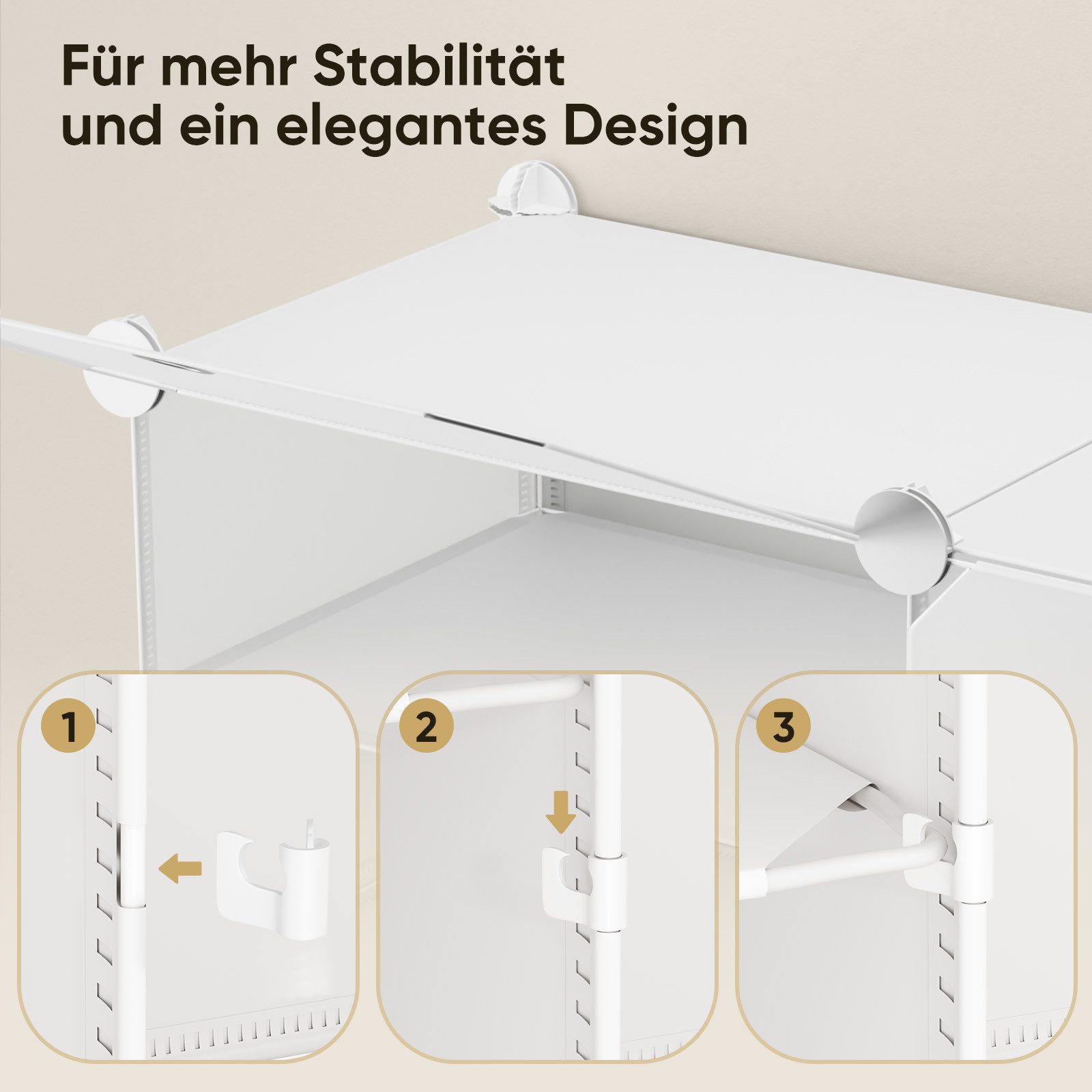 Sekey Schuhregal Schuhschrank Schuhaufbewahrung Platzsparend Schuhregal Schuhorganizer, mit 8 Fächern für 32 Paar Schuhe, 30 x 40 x 31 cm pro Fach, anpassbar – Bild 5 von 5