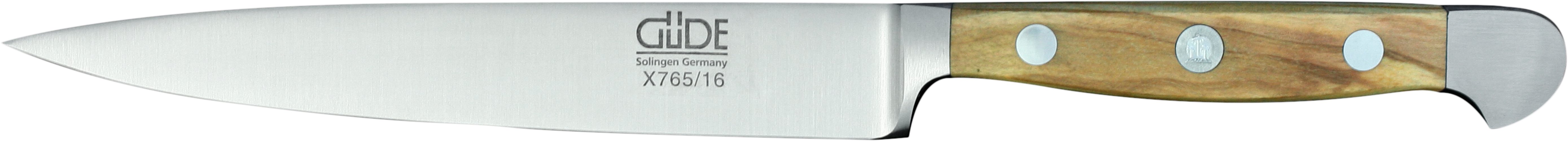 Güde Messer Solingen Zubereitungsmesser Güde Alpha Zubereitungsmesser 16cm, – Olivenholz Solingen