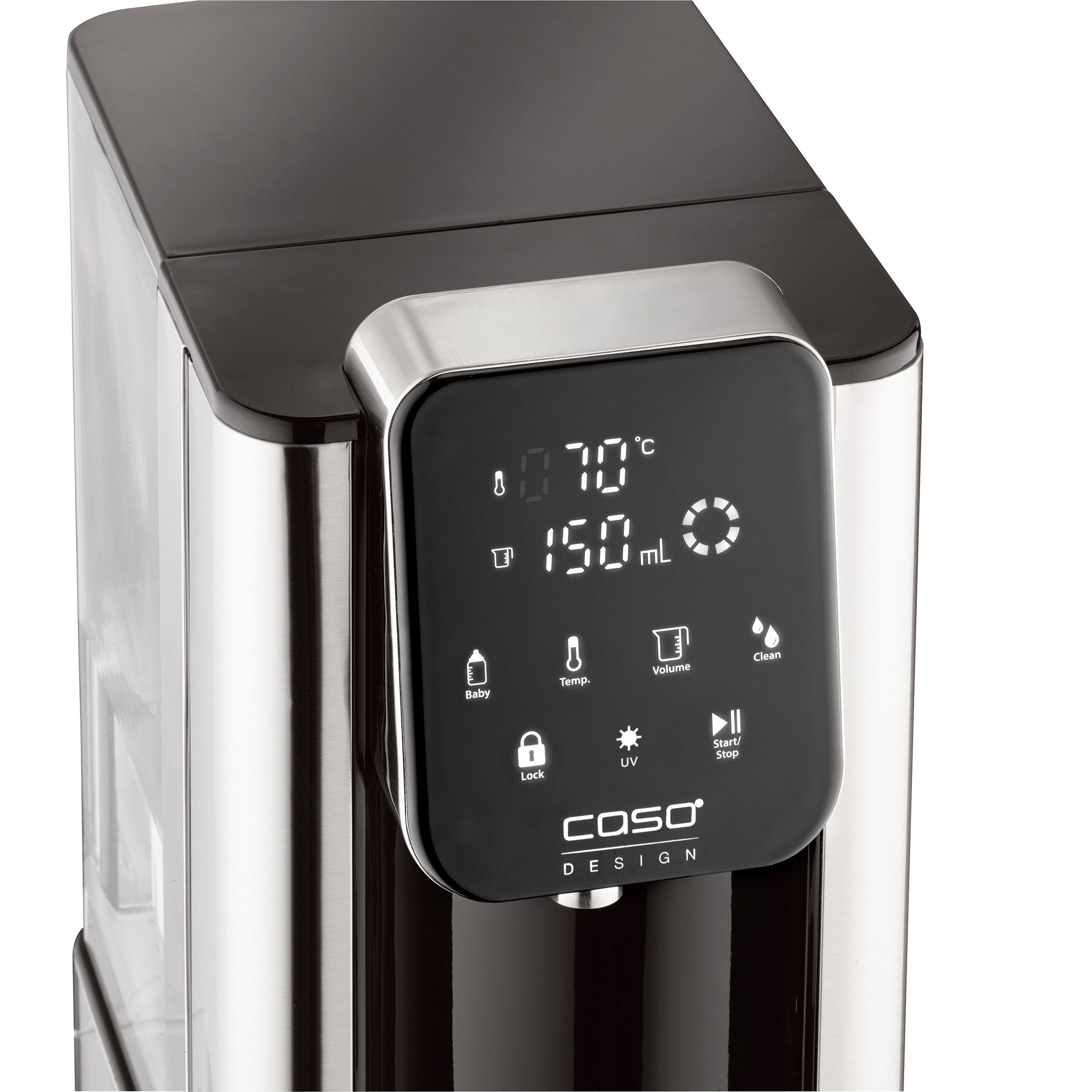 Caso Heißwasserspender HW 666 Inox UV, 2600 W, 7 Temperatureinstellungen, 7 Mengenausgaben, 2,7 Liter Wassertank – Bild 4 von 5