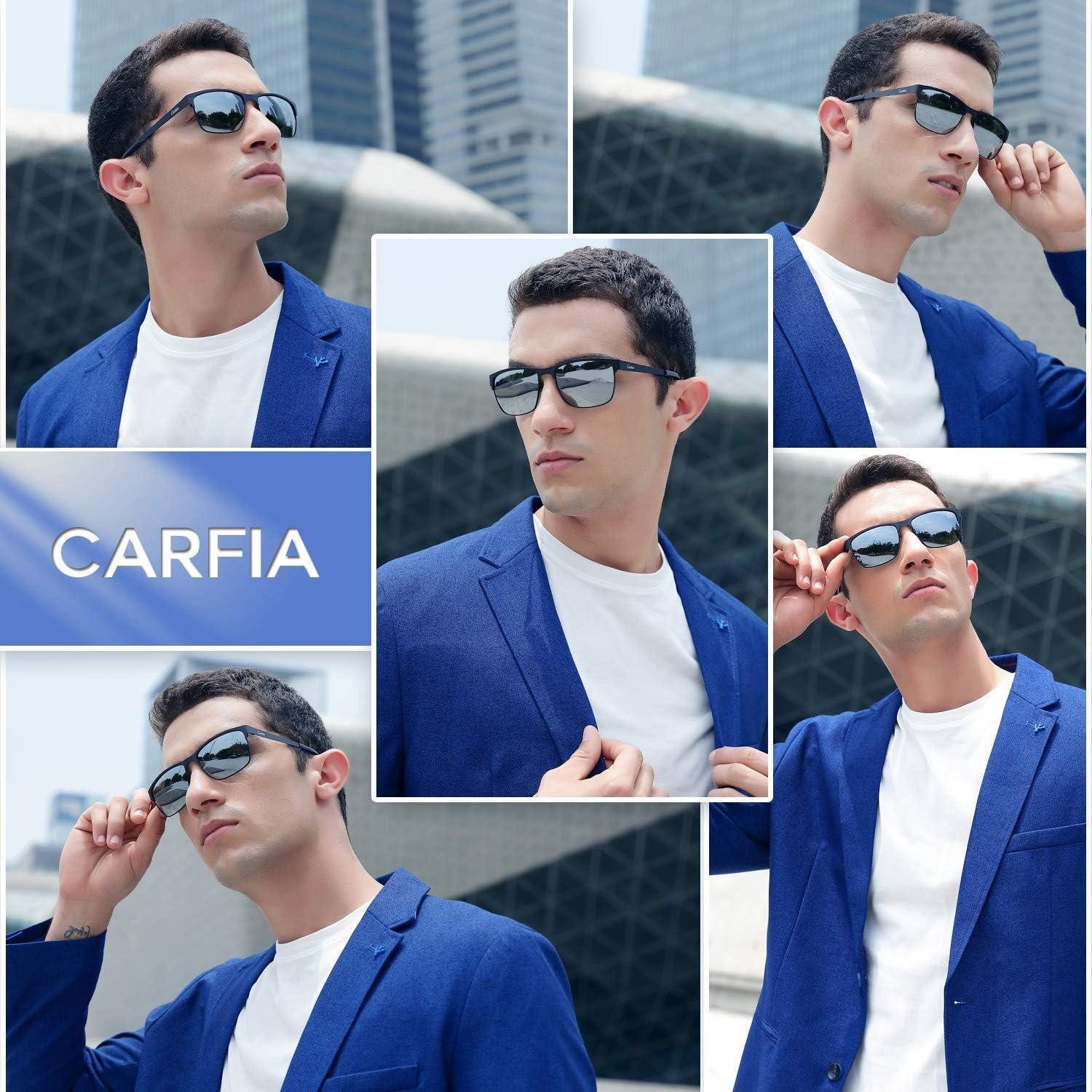 LuxusKollektion Pilotenbrille Sonnenbrille Herren polarisierte Metall Gestell Schwarz Gläser Silbrig