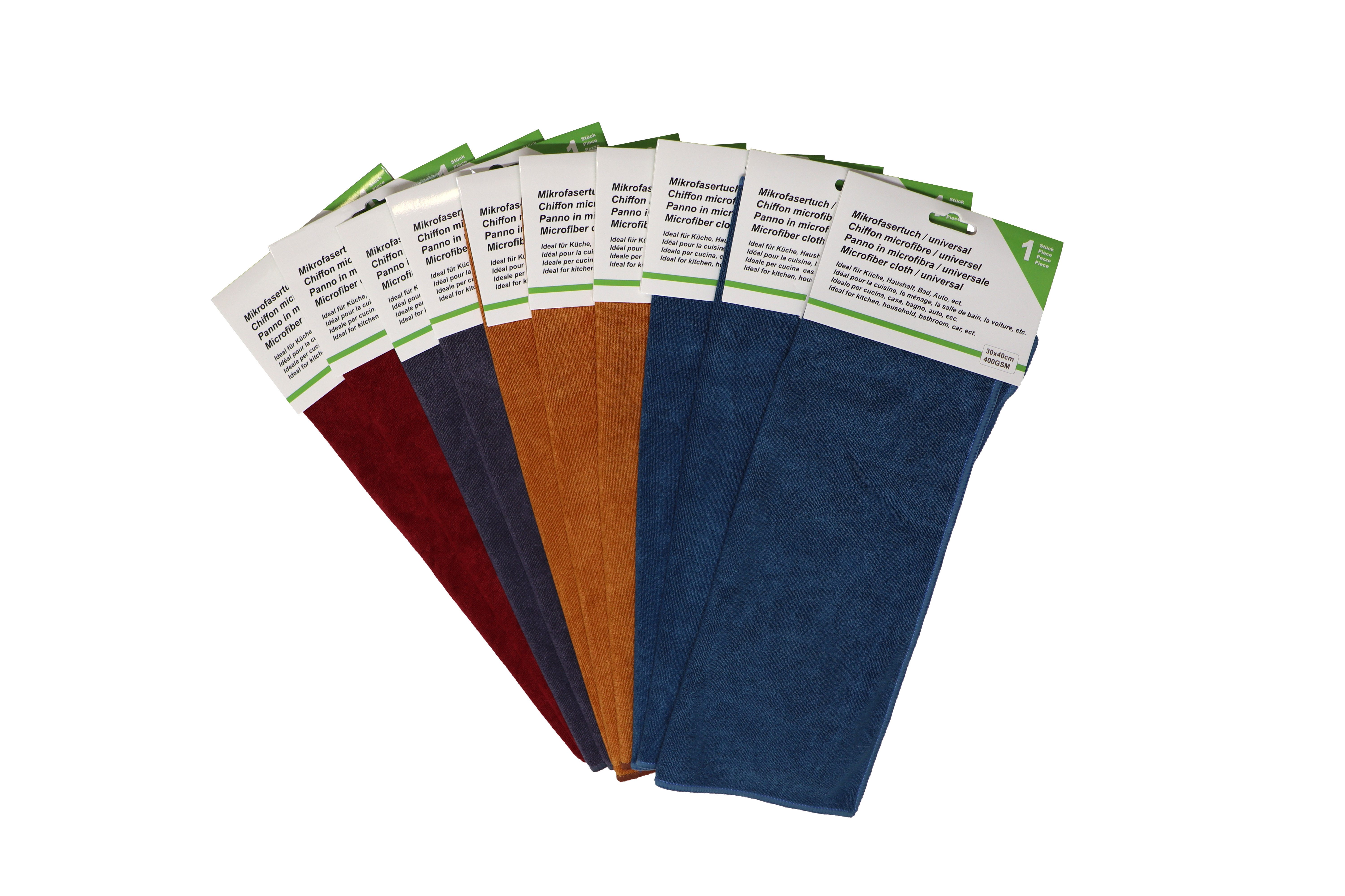 HH-Haushalt Microfaser-Tücher Universell 30 x 40 cm, 10er Set Reinigungstücher