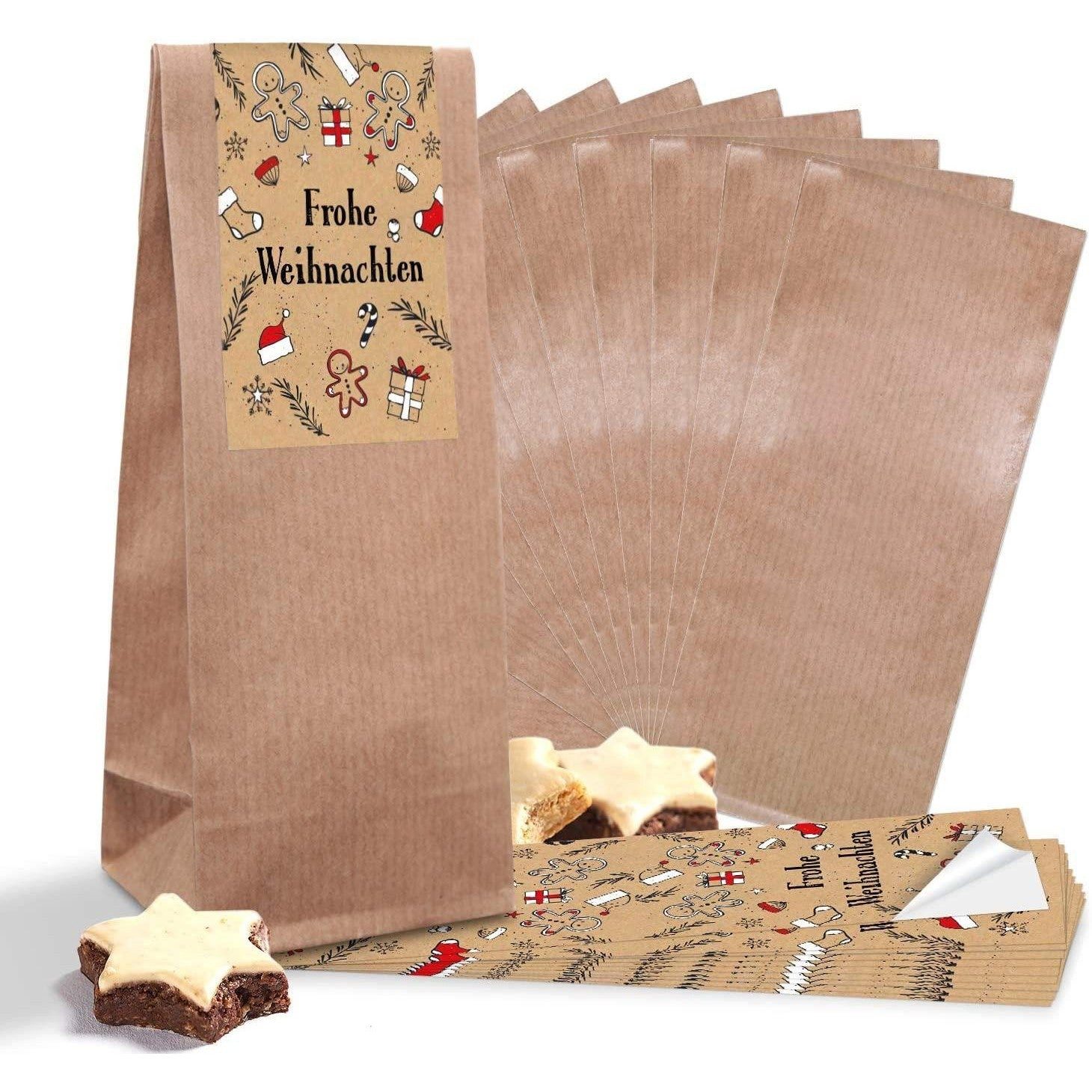 Logbuch-Verlag Dekofigur Braune Weihnachts-Papiertüten + Lebkuchenmann Aufk günstig online kaufen