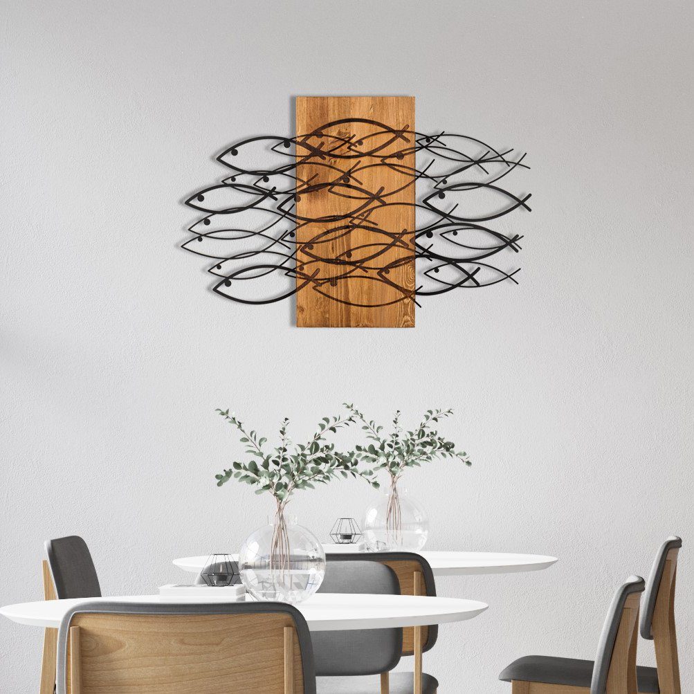 Wallity Wanddekoobjekt ENZ1810, Schwarz, 87 x 58 cm, 100% Metall