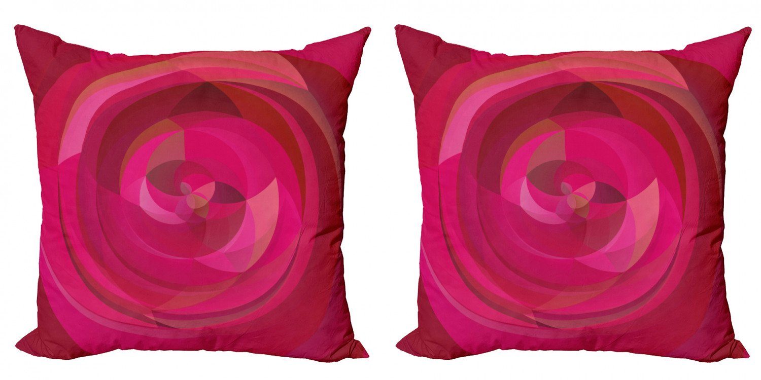 Kissenbezüge Modern Accent Doppelseitiger Digitaldruck, Abakuhaus (2 Stück), Hot Pink Zusammenfassung wirbelt Shapes