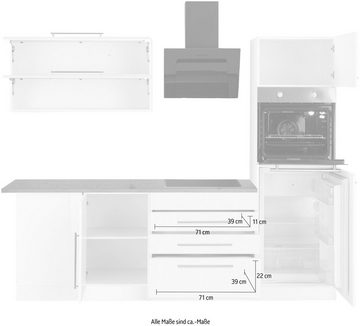 HELD MÖBEL Winkelküche Samos, mit E-Geräten, Stellbreite 300 x 250 cm