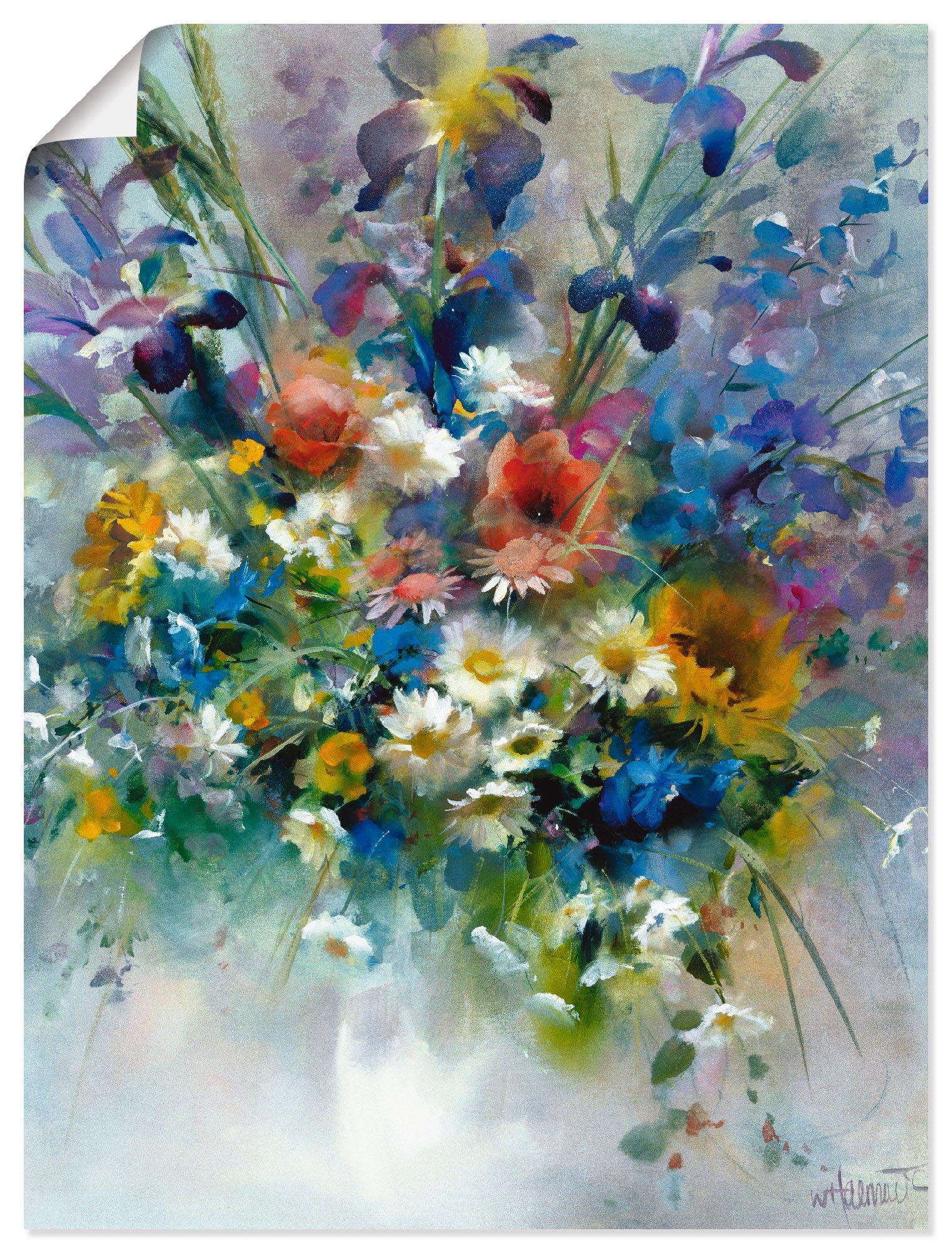 versch. Blumen Leinwandbild, (1 in Poster St), als Blumen Wandaufkleber Impression, oder Artland Größen Wandbild