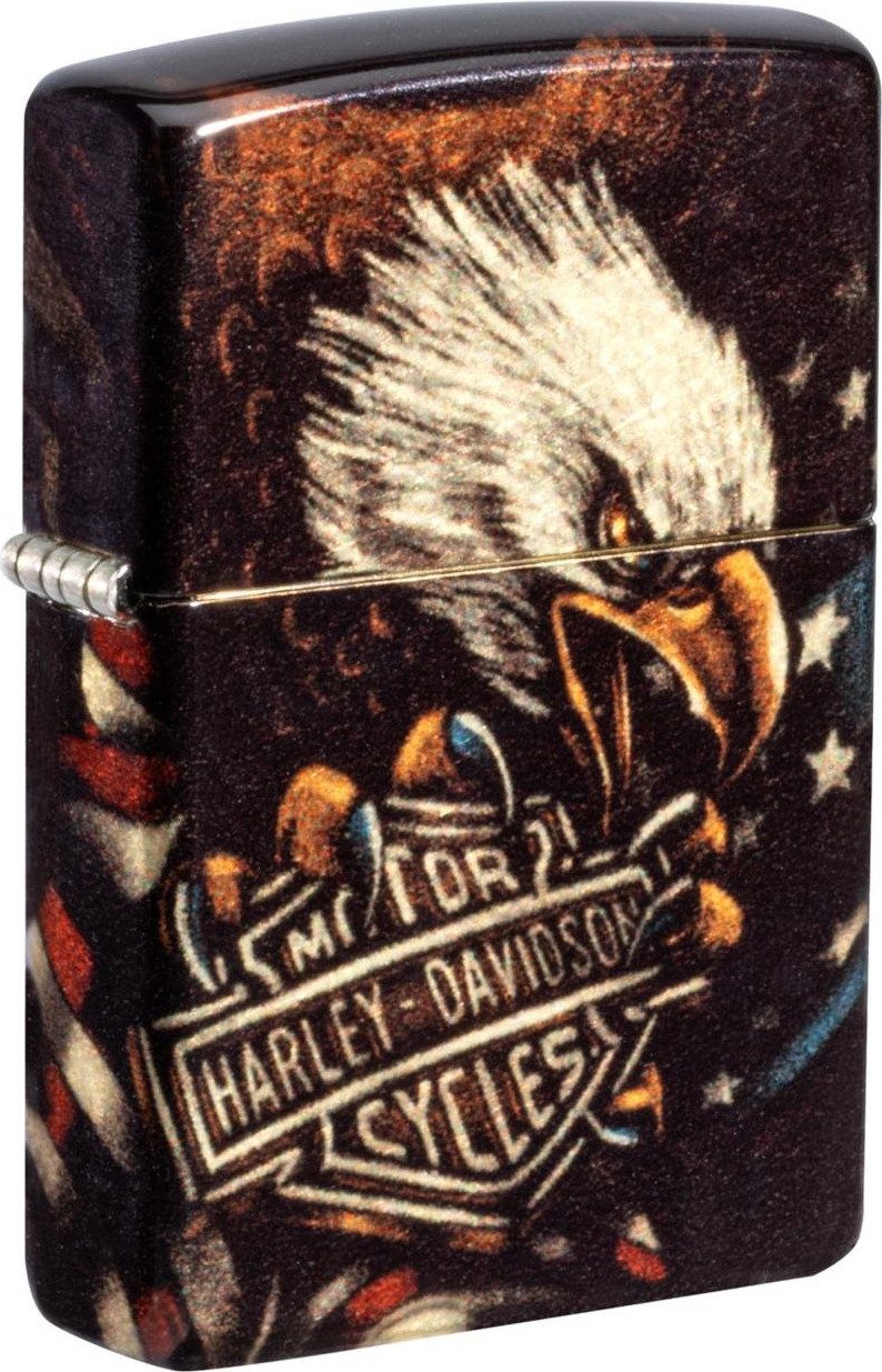 Zippo Feuerzeug Zippo Harley Davidson Eagle, limitiert 2026, braun lackiert (1-St), Benzinbetrieben