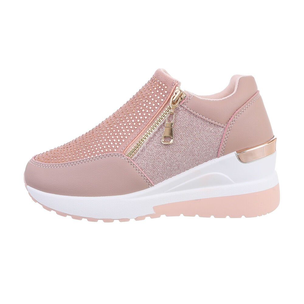 Ital-Design Altrosa Freizeit Keilabsatz/Wedge Low-Top Sneaker in Damen Low Sneakers