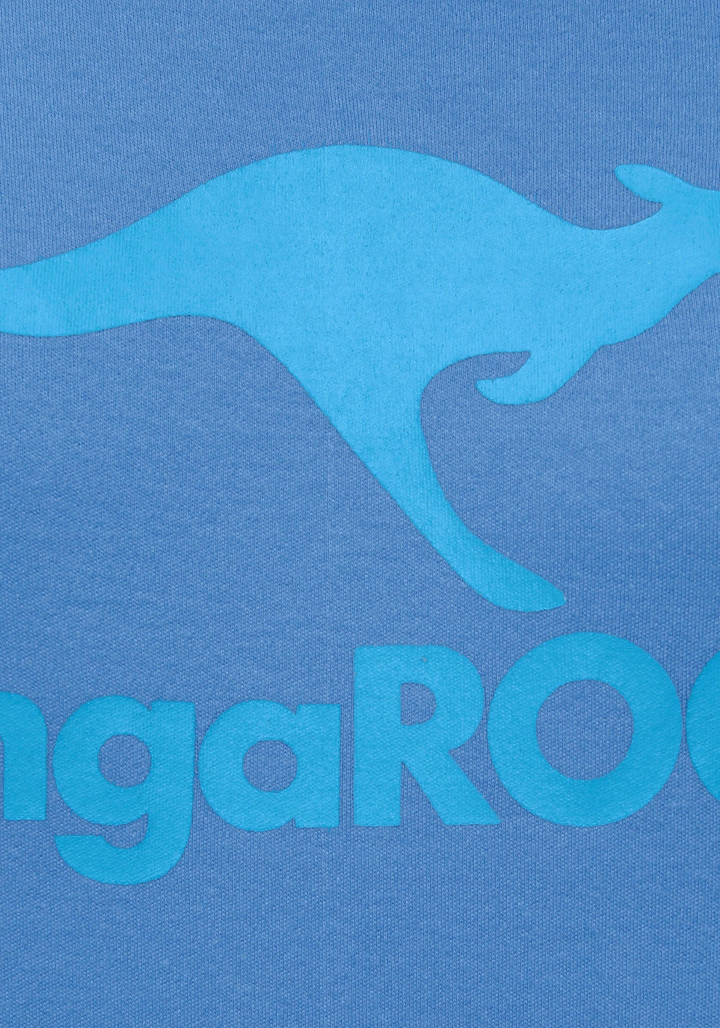 KangaROOS Sweater mit großem Label-Print vorne blau
