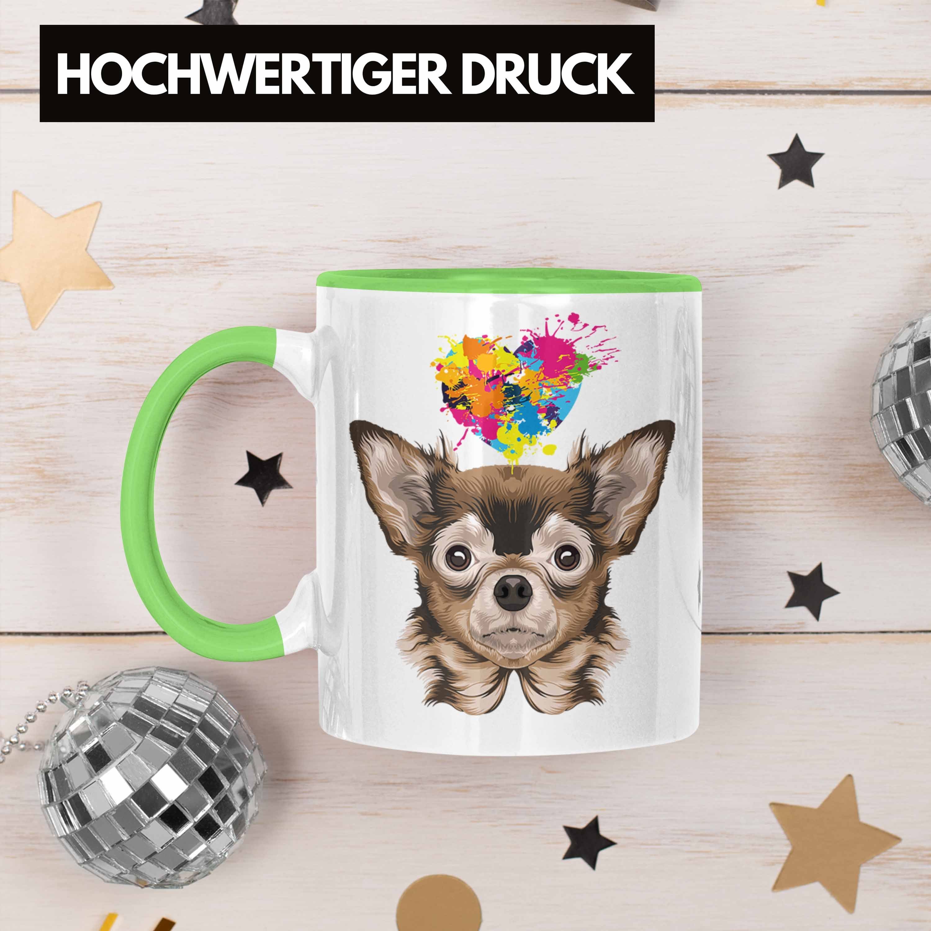 Chihuhahua Tasse Besitzer Frauchen Tasse Mama Her Grün Kaffee-Becher Trendation Geschenkidee