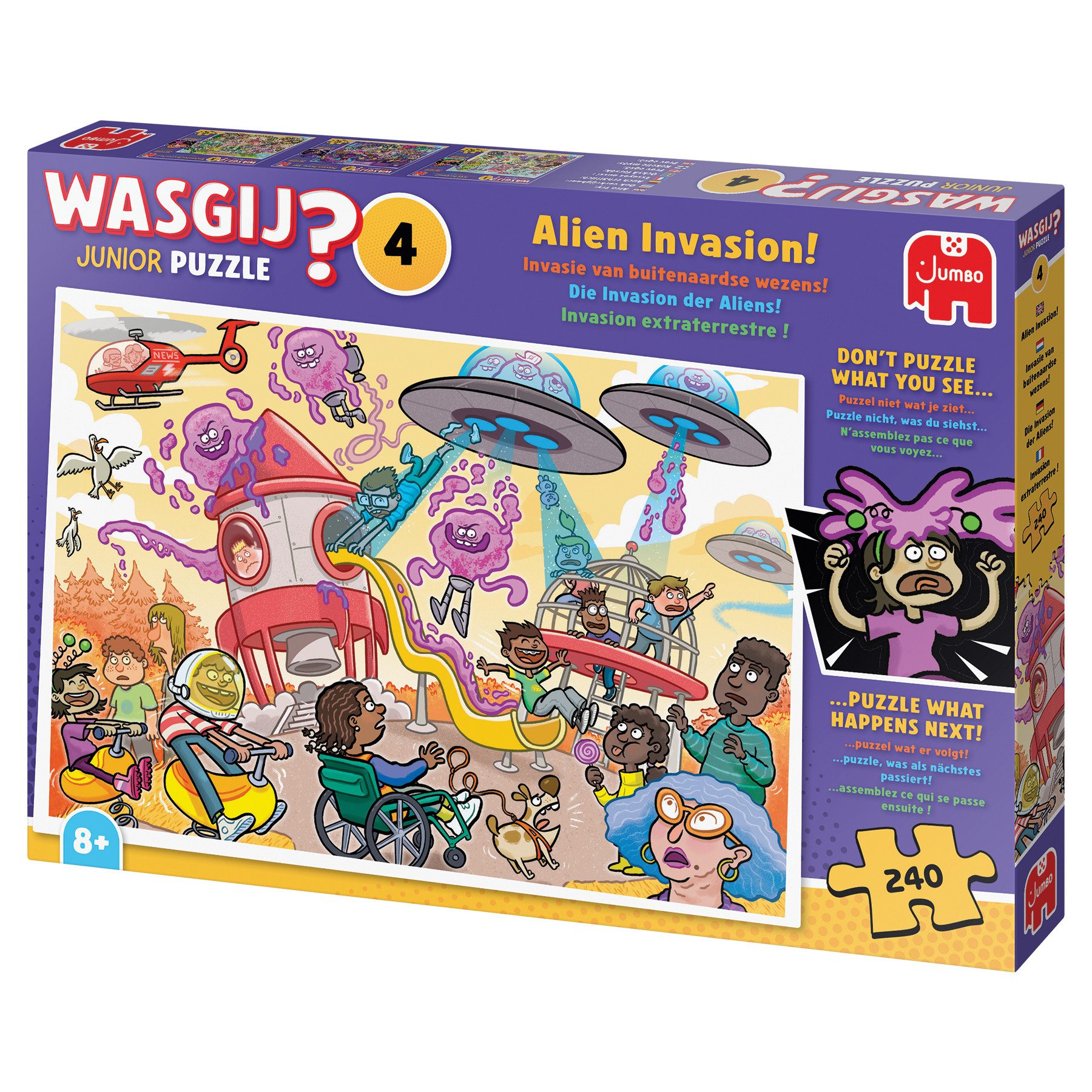 Jumbo Spiele Puzzle Wasgij Junior 4 - Die Invasion der Aliens! (240 Teile Puzzle), 240 Puzzleteile