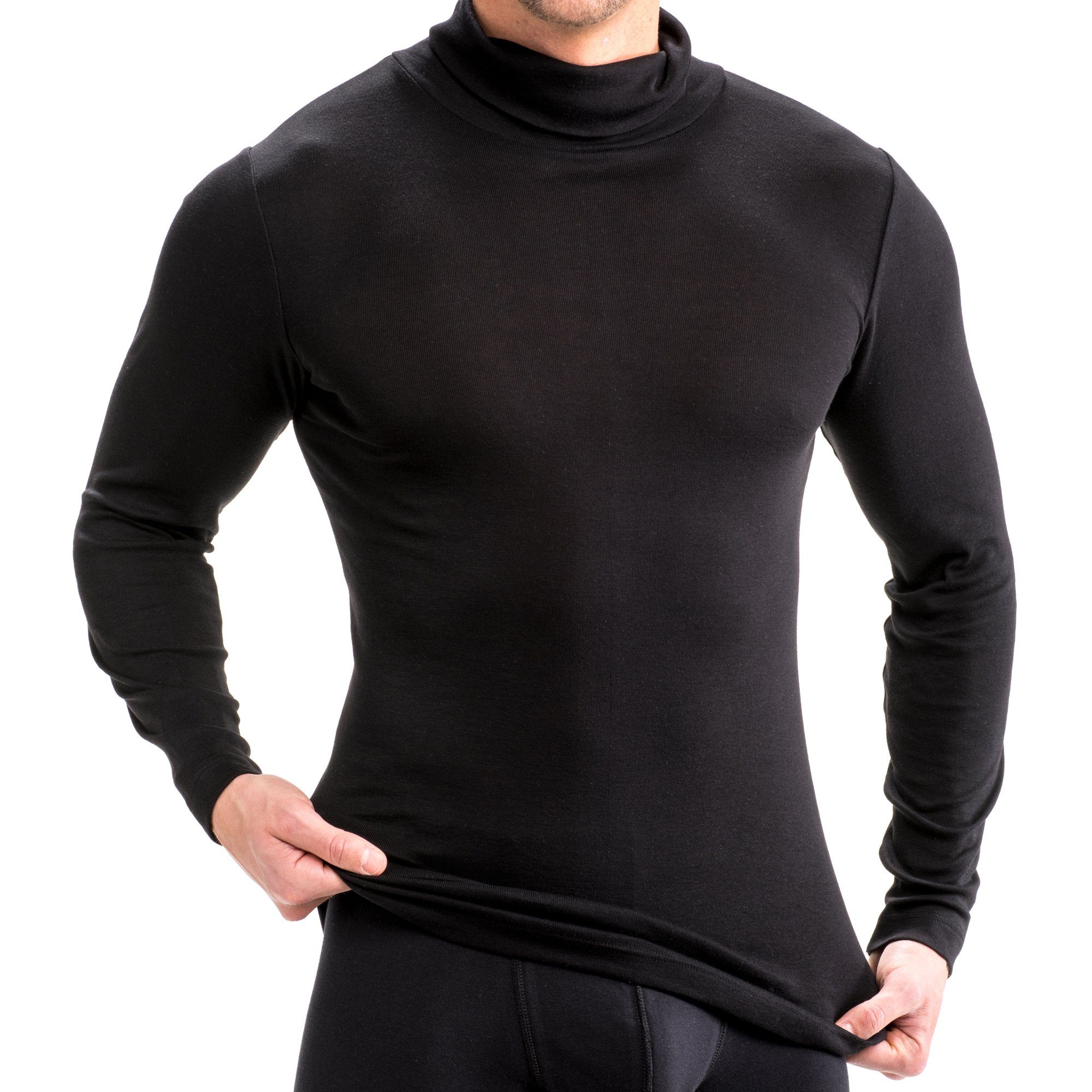 HERMKO Unterziehshirt 16645 Herren langarm Shirt mit Rollkragen günstig online kaufen