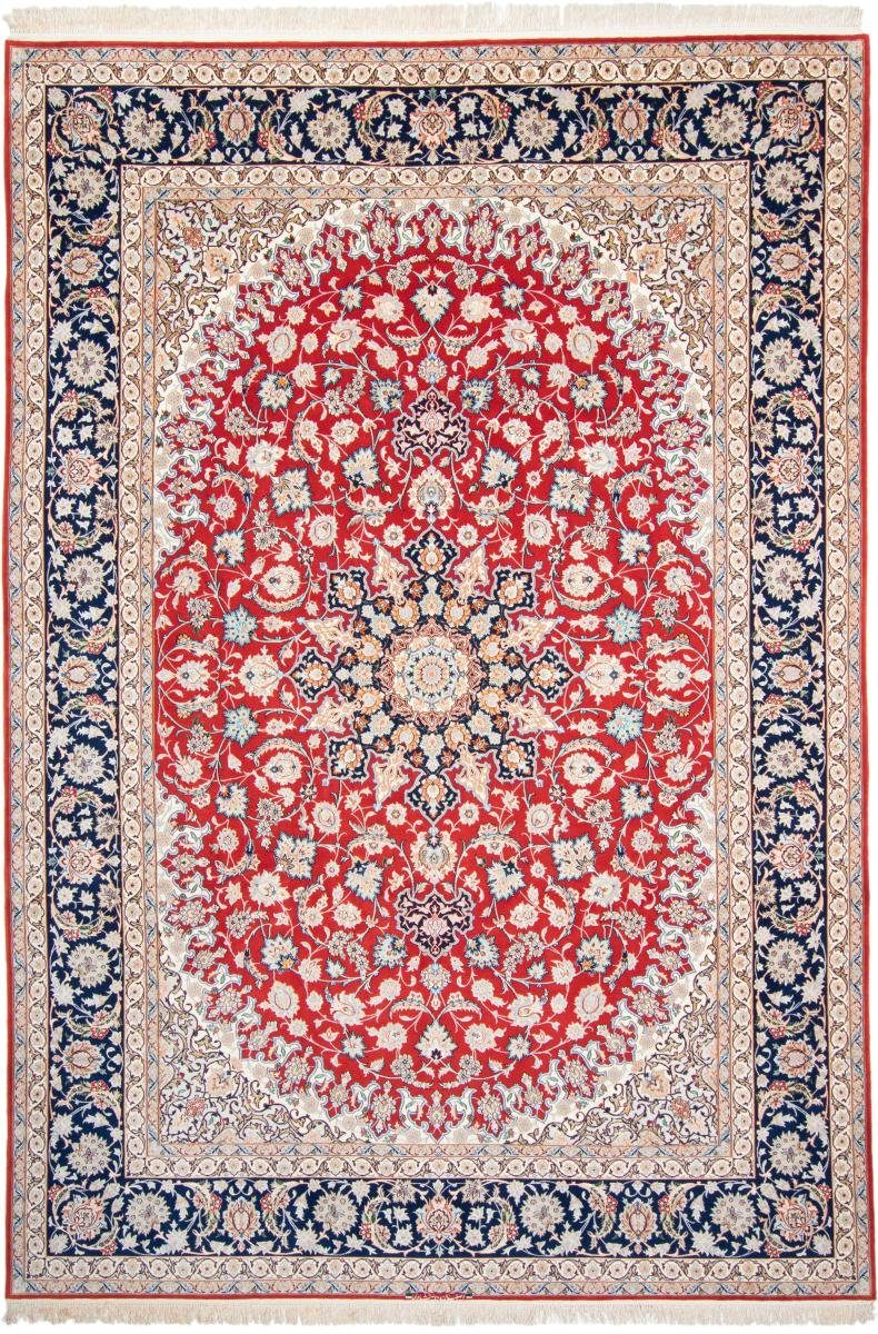 Orientteppich Isfahan Seidenkette 250x356 Handgeknüpfter Orientteppich, Nain Trading, rechteckig, Höhe: 6 mm