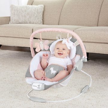 ingenuity Babywippe Soothing Bouncer, Flora the Unicorn, mit Vibration und Melodien