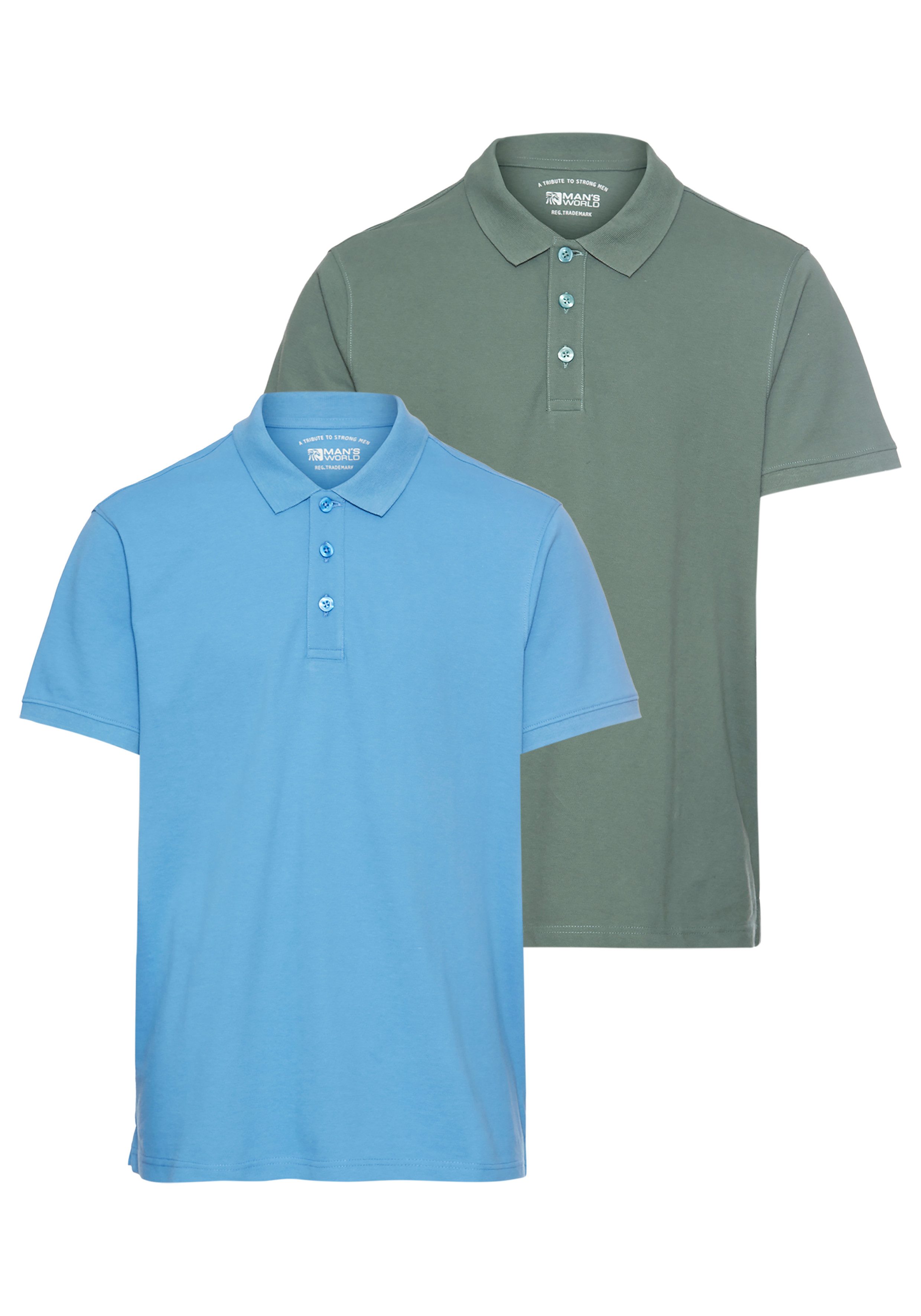 Man's World Poloshirt (2-er Pack) in tollen Farbkombinationen günstig online kaufen