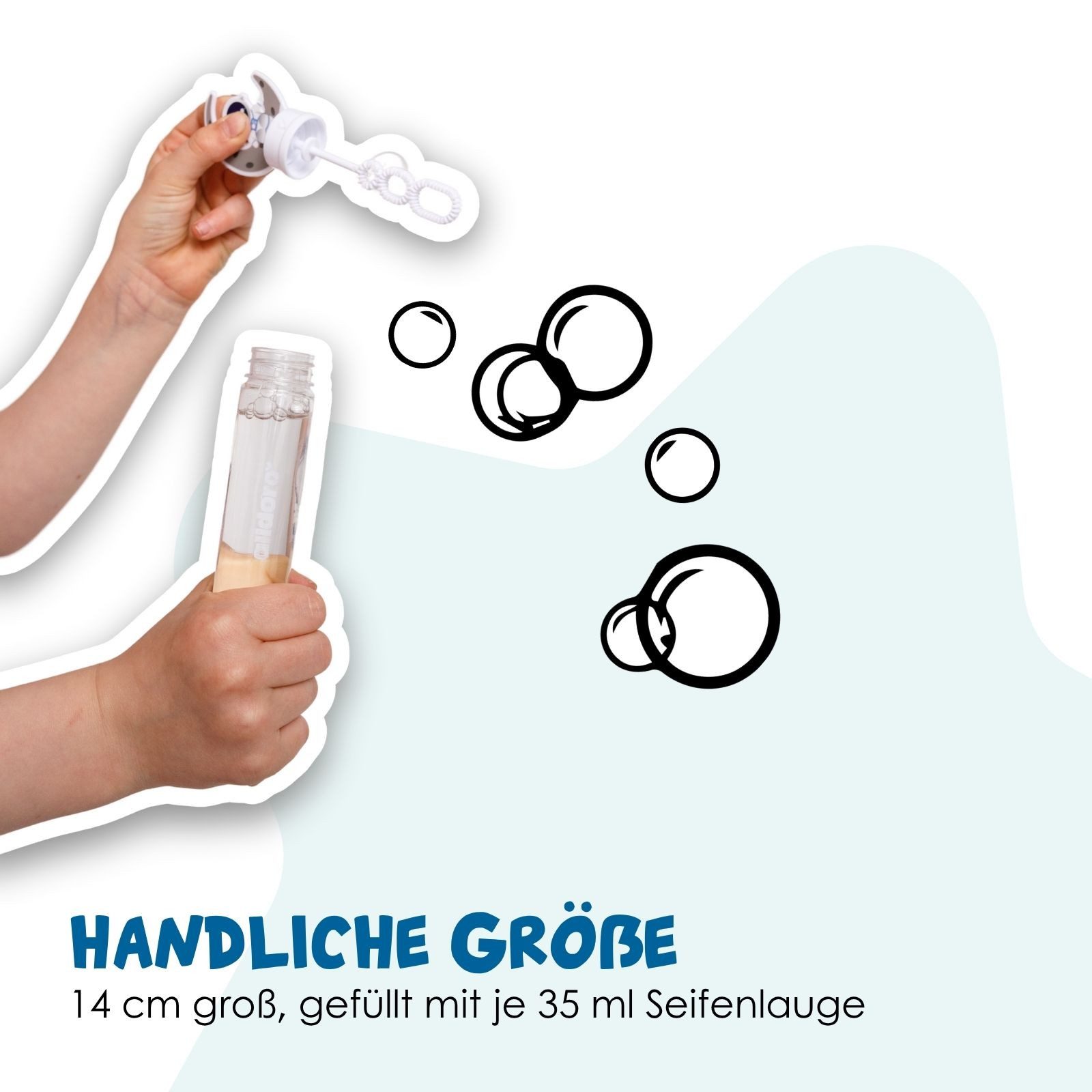 alldoro Seifenblasenstab 24er Set Mini Seifenblasen Astronaut, Mitgebsel für Kindergeburtstag, 24 kleine Seifenblasen-Stäbe für Kinder á 35ml Seifenblasenflüssigkeit