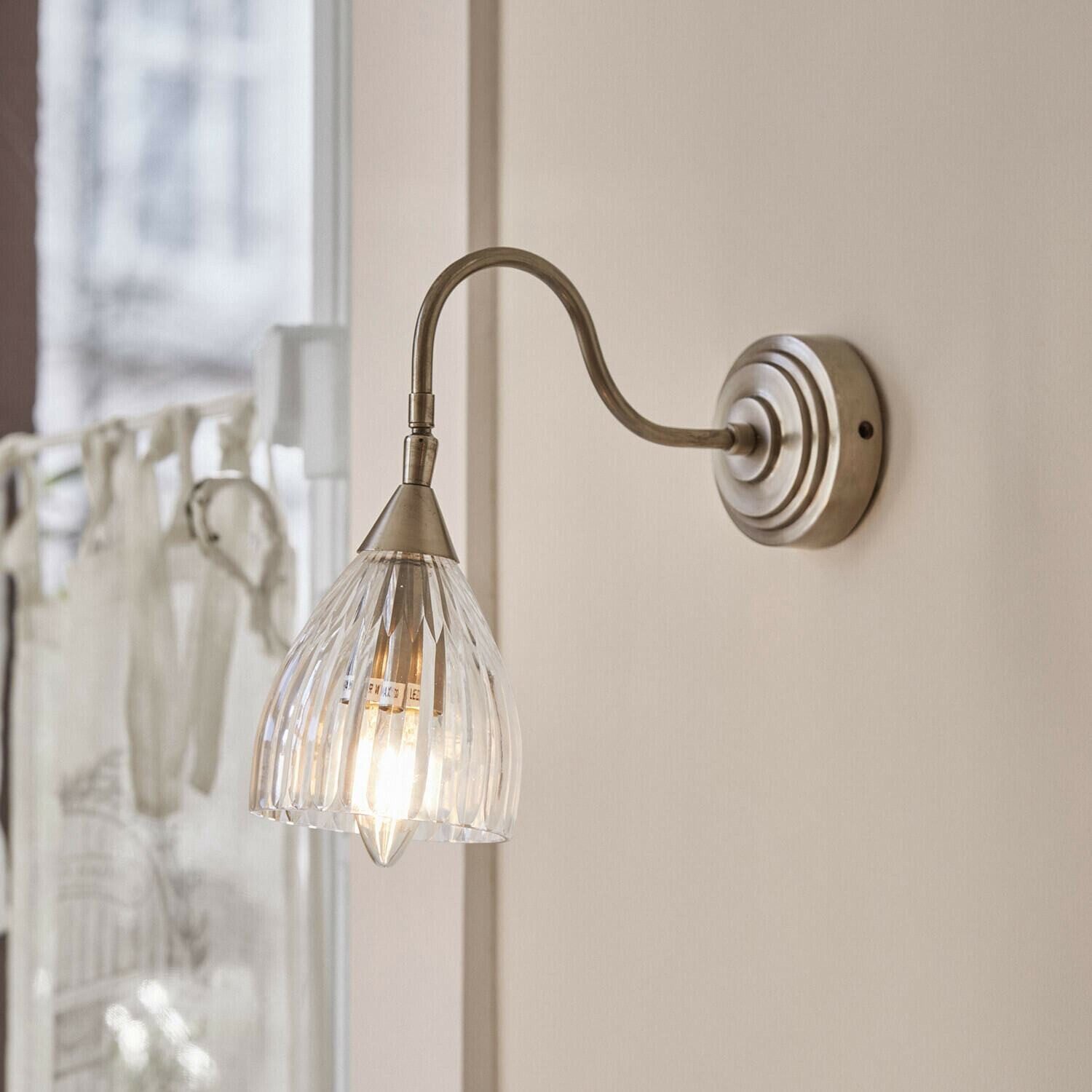 Mirabeau Wandleuchte Wandlampe Niamhs antiksilber/klar