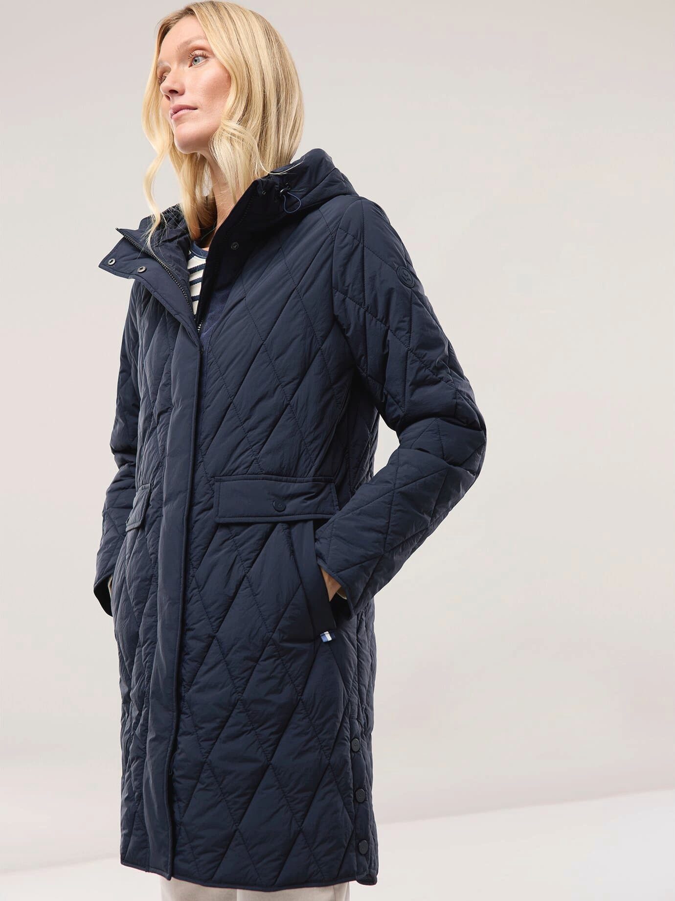 Walbusch Steppmantel Damen Sandwich-Leicht-Steppmantel Stehkragen, modern, wasserabweisend
