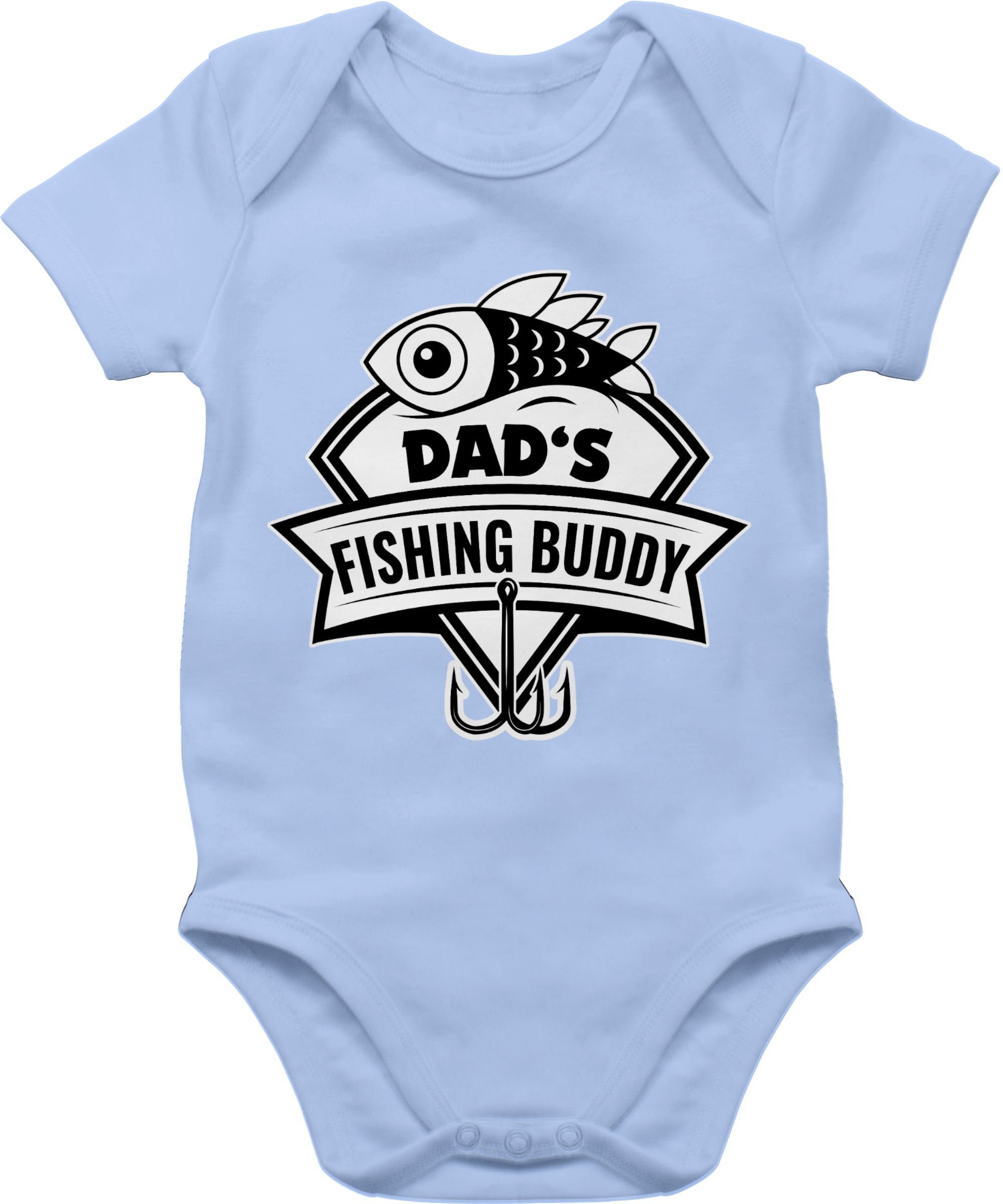Shirtracer Shirtbody Dad's fishing Buddy Geschenk Vatertag Baby 1 Babyblau