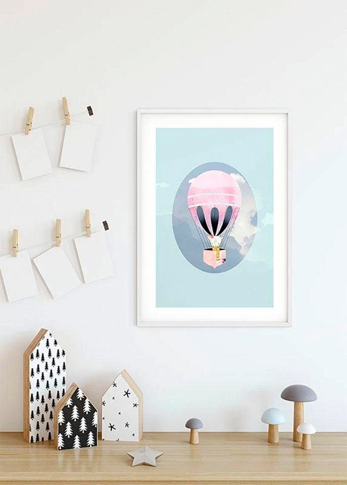 Poster Komar Balloon Green, Happy Schlafzimmer, Figuren Wohnzimmer Kinderzimmer, St), (1