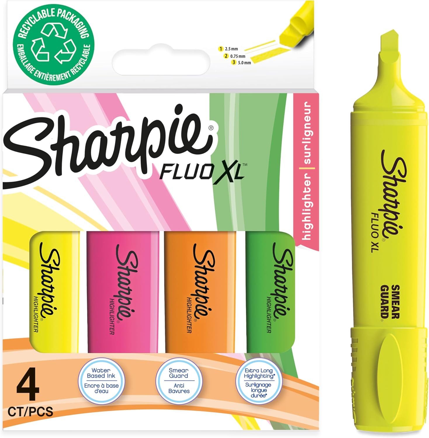 Marker Sharpie Fluo XL Highlighter Mix 4er