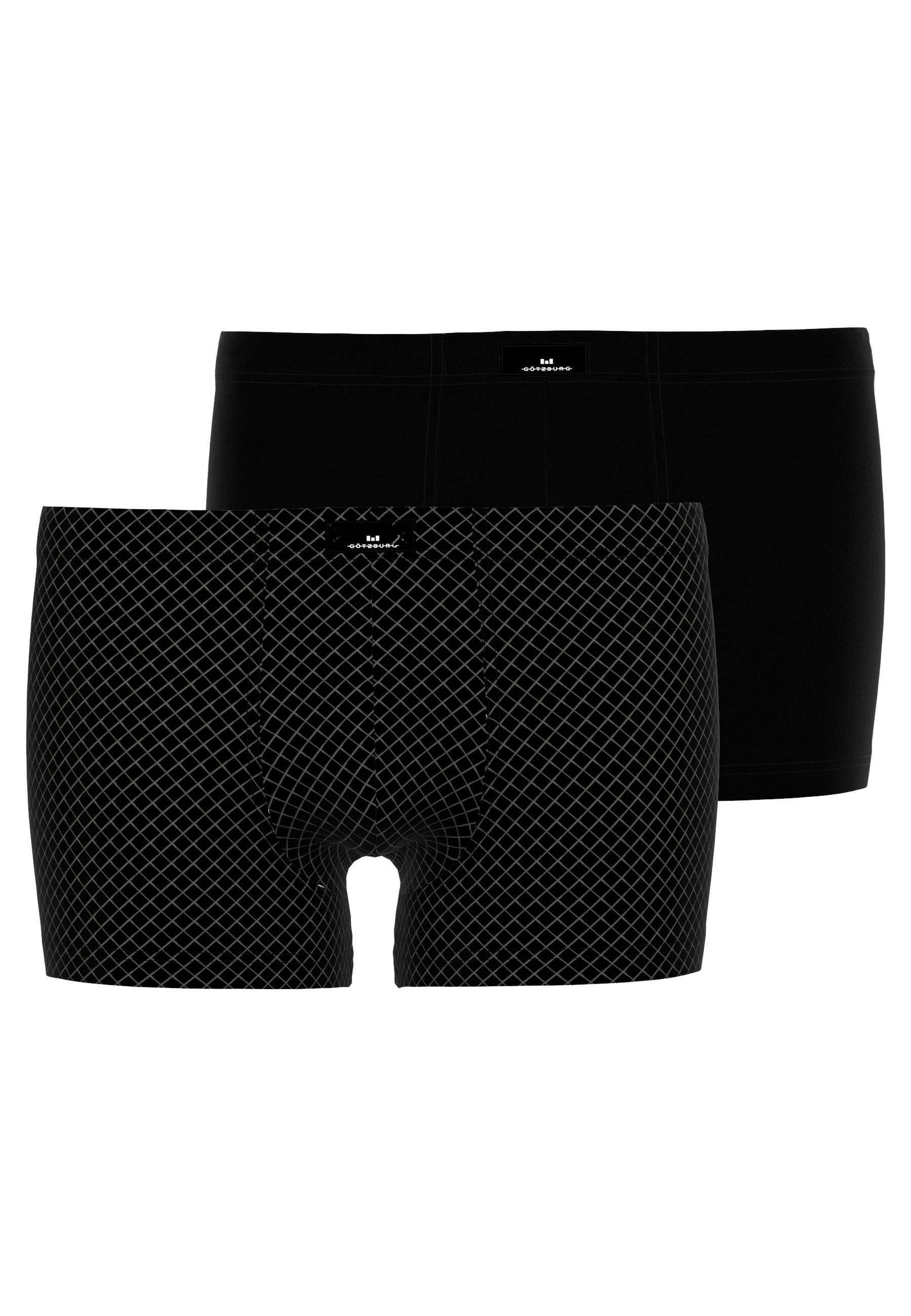 Boxershorts GÖTZBURG Herren Pants schwarz bedruckt 2er Pack