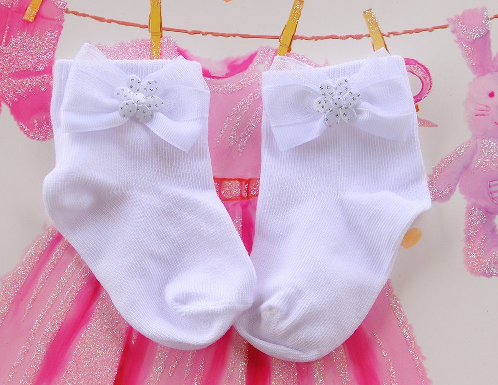 La Baby Mon für 8Jahren 0 Socken Bortini Kinder Strümpfe - mit Socken Schleifen und