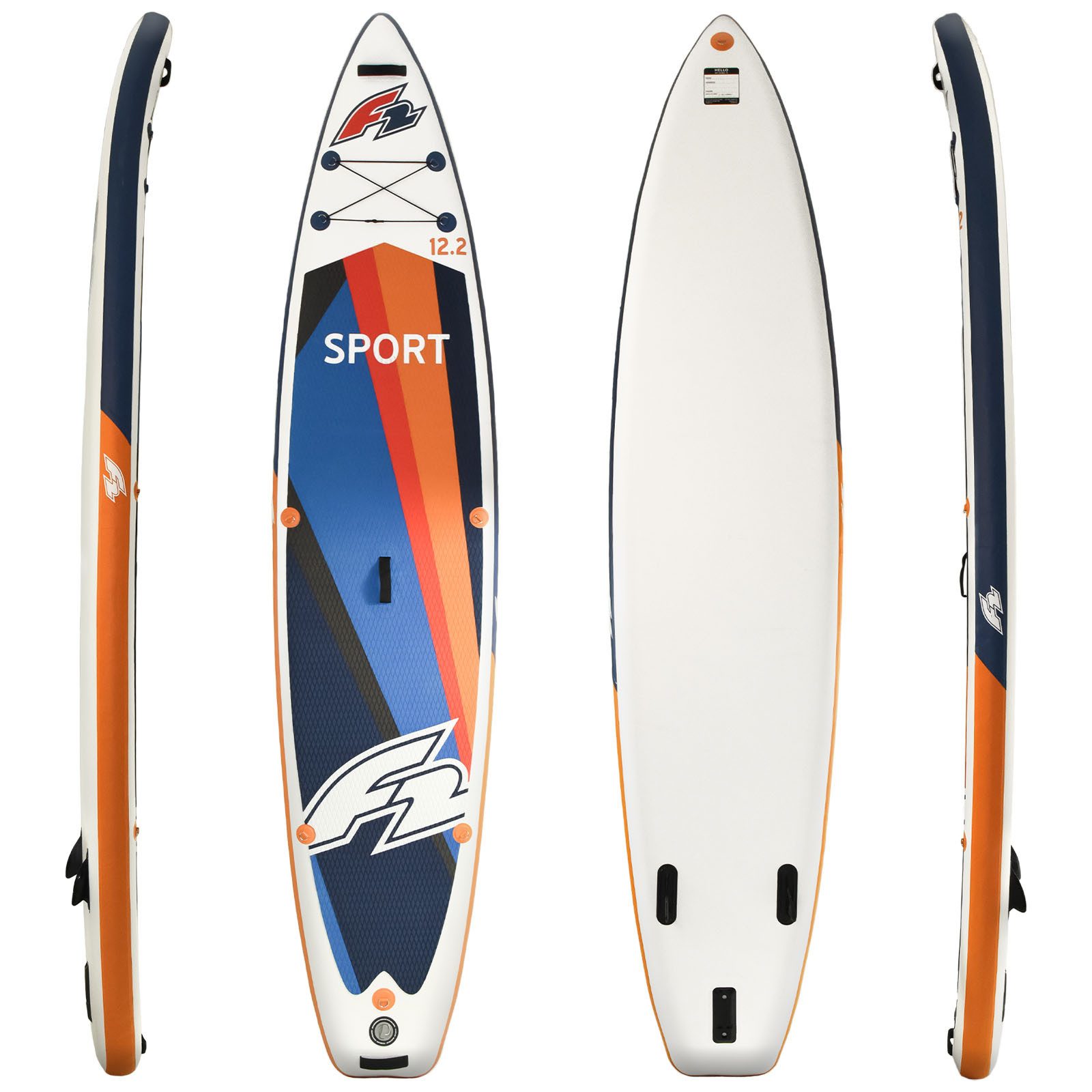 F2 SUP-Board F2 Marken Stand Up Paddle Board Sport Touring SUP Board Only 12'2 Leic, Aufblasbar