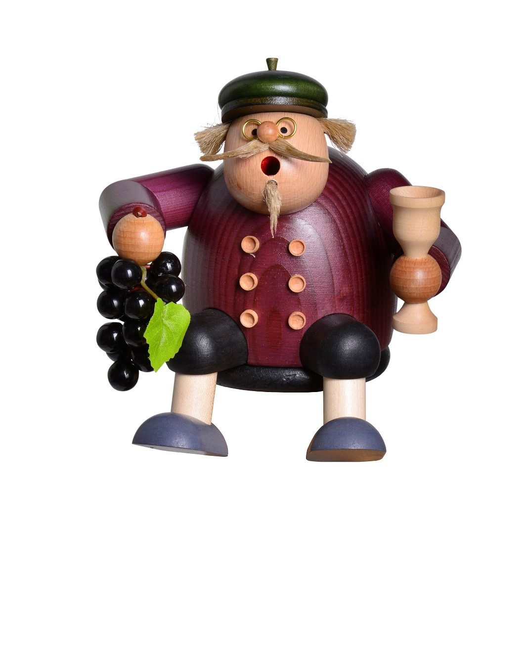 KWO Kunstgewerbe Werkstätten Räuchermännchen KWO Räuchermann Kantenhocker Winzer, (1 St), Handarbeit aus dem Erzgebirge