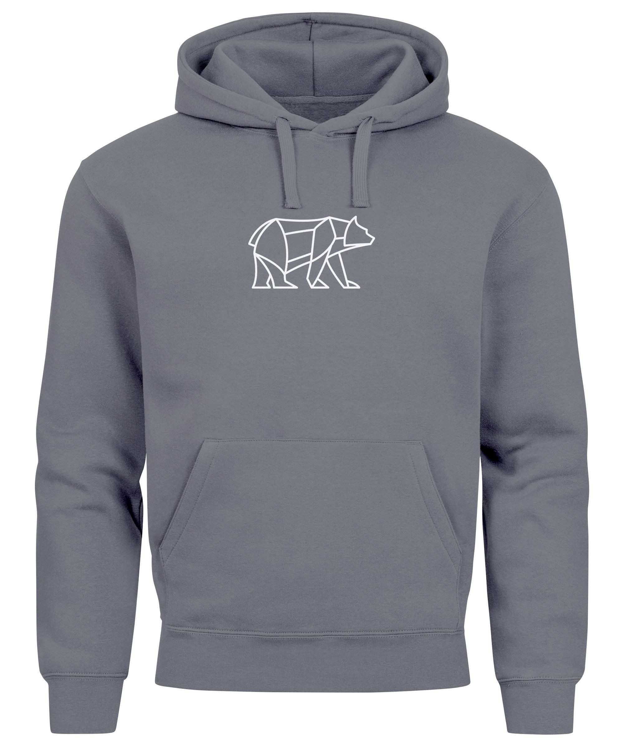 Neverless Hoodie Hoodie Herren Aufdruck Polygon günstig online kaufen