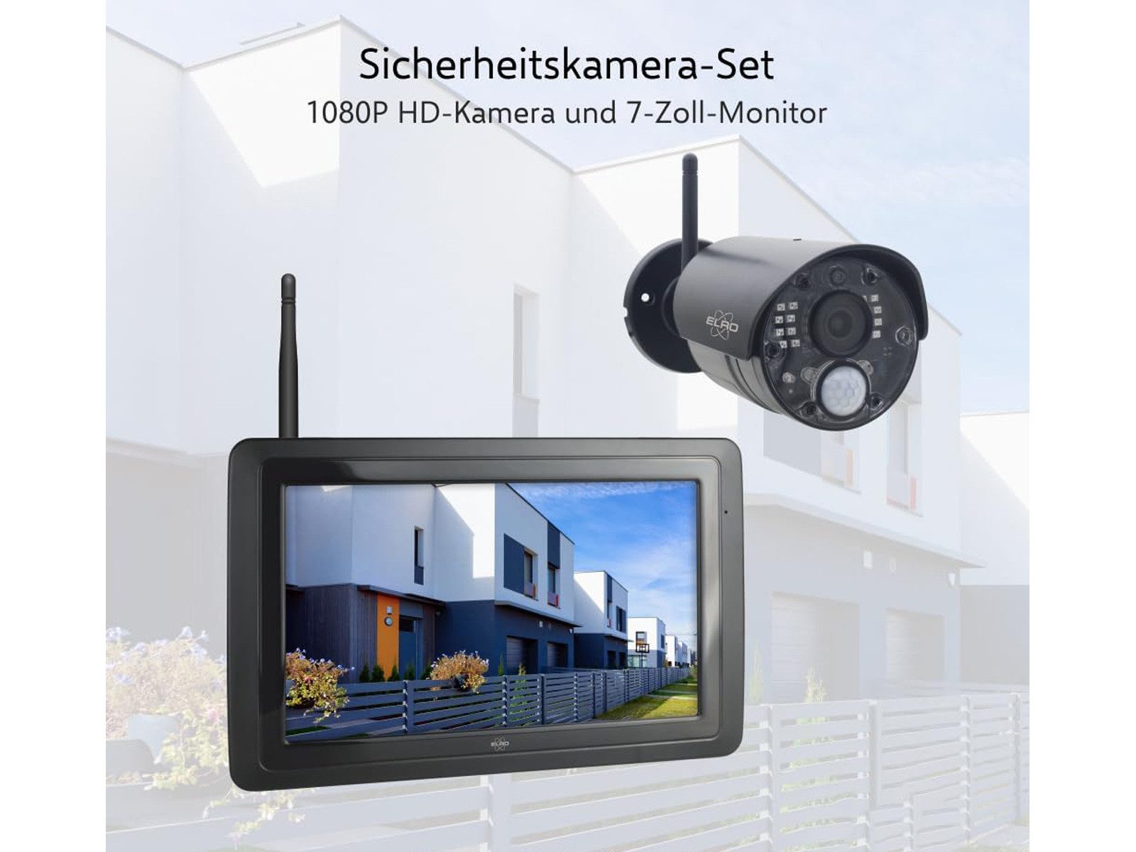 Elro Outdoor-Kamera (WLAN (Wi-Fi), IP Überwachungskamera mit Live-Übertragung auf Handy Bewegungsmelder)