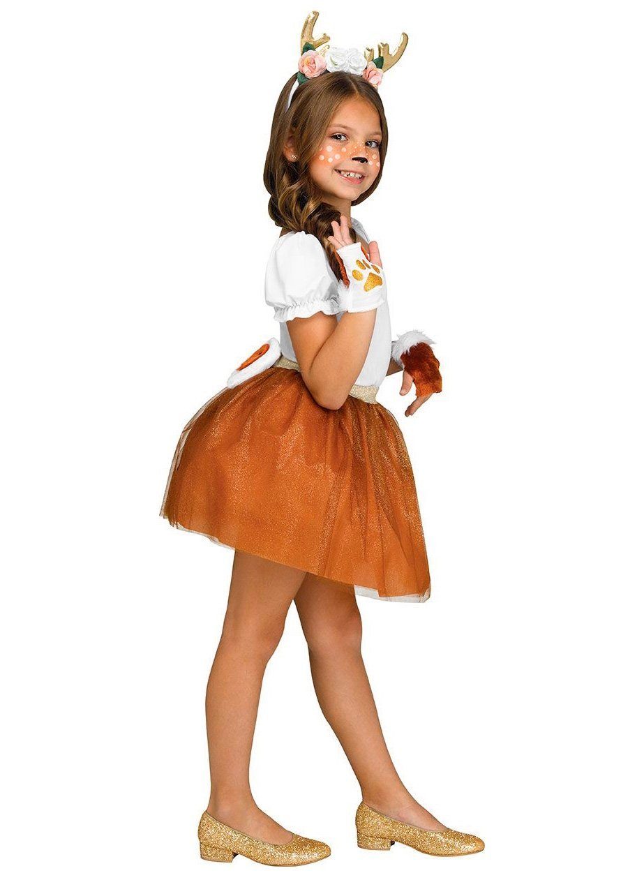 Fun World Kostüm Reh Set Rentier - Tierkostüm Karneval Fasching, Mit Rock, Schwanz, Hufen und Hörnern eigentlich schon fast ein komple