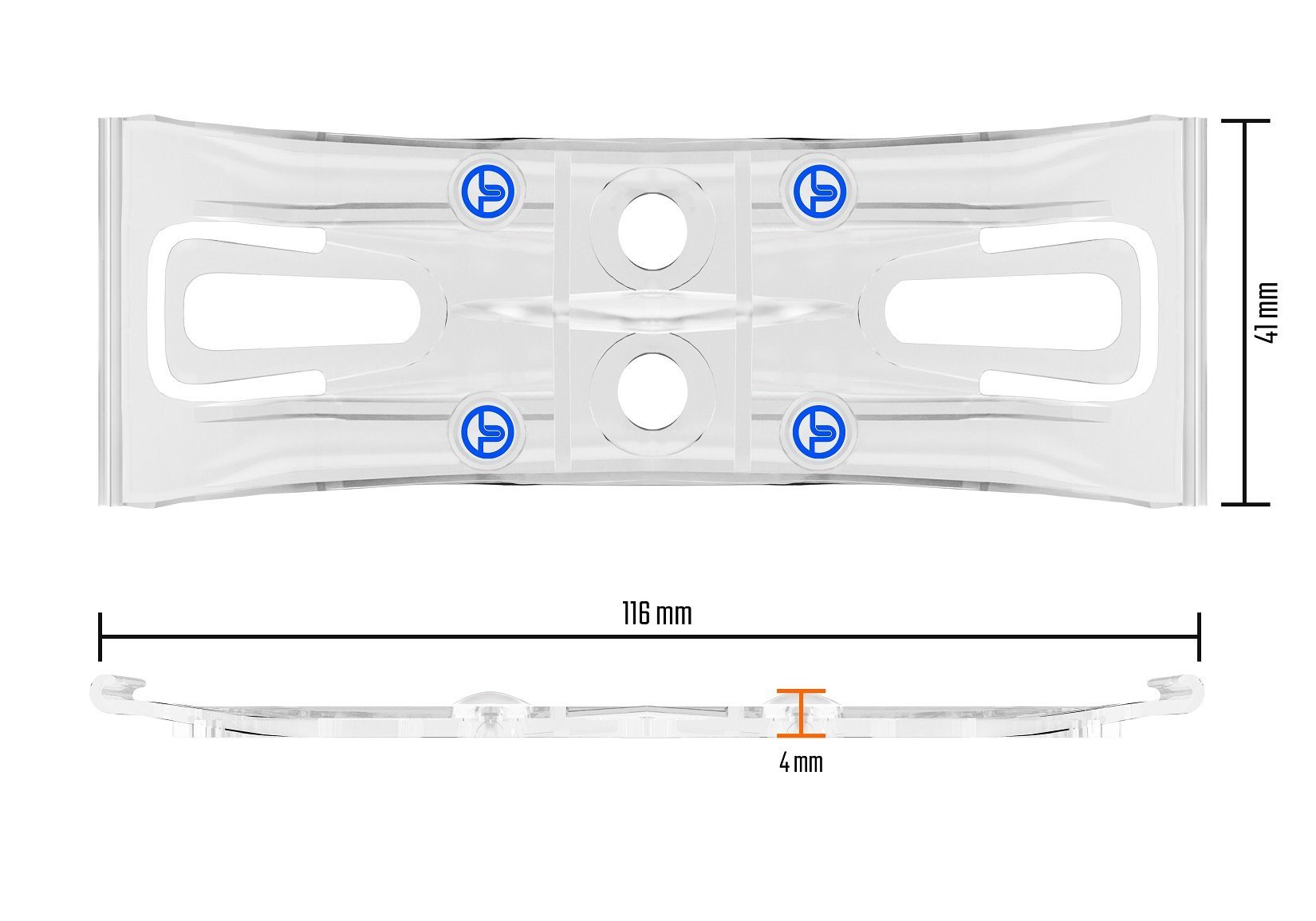 L & P Car Design Kennzeichenhalter für Auto rahmenlos transparent ultra flach unsichtbar, (2 Stück) – Bild 4 von 5