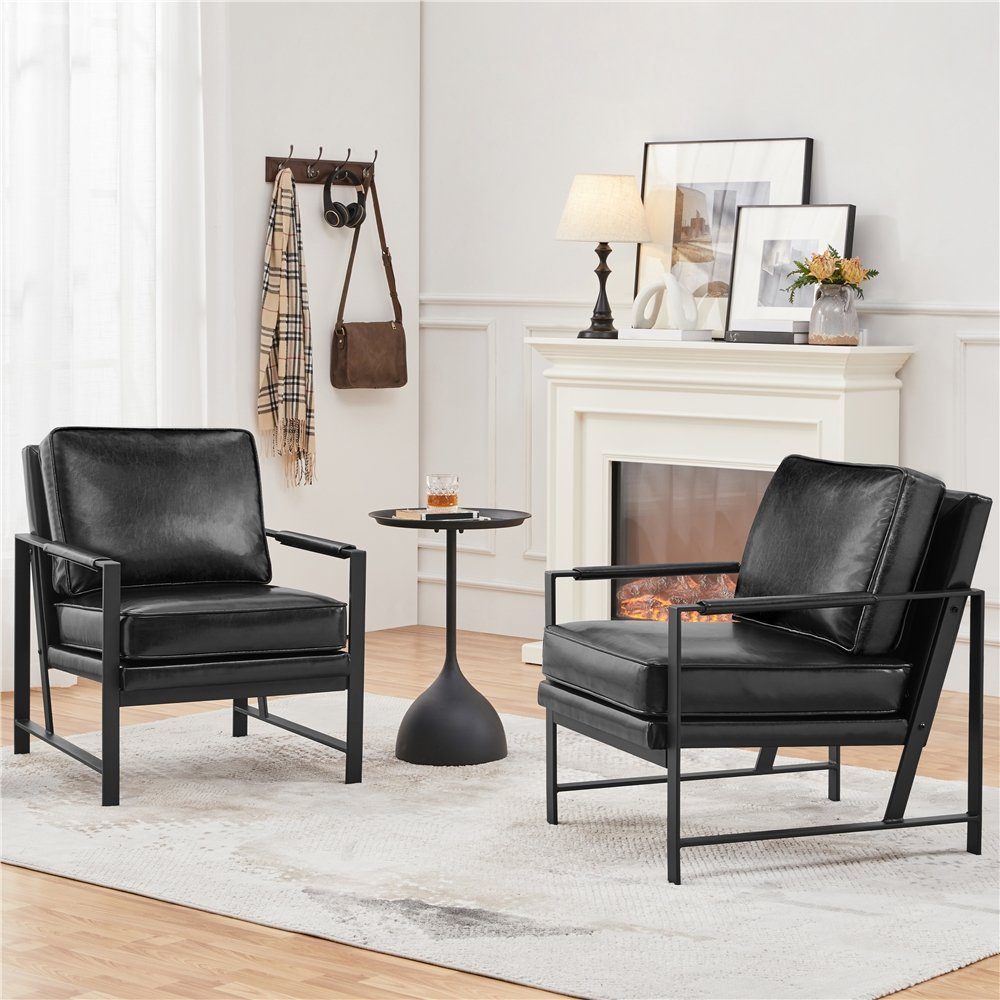 Yaheetech Relaxsessel, Retro-Stuhl Einzelsessel aus Kunstleder günstig online kaufen