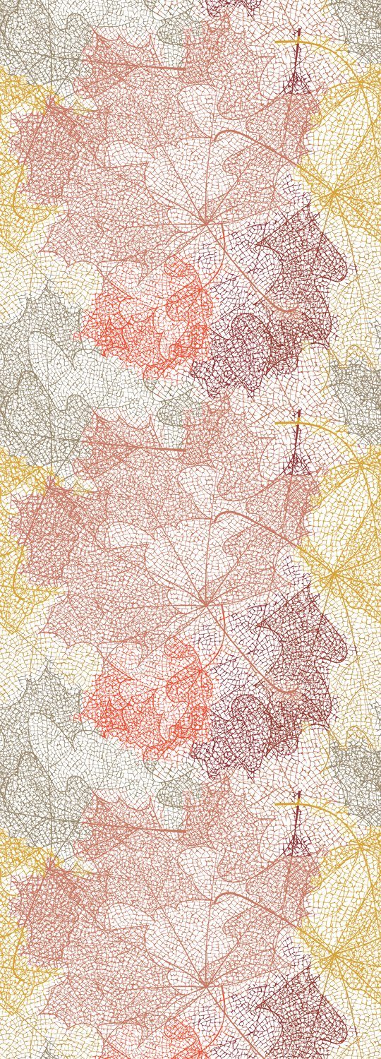 queence Vinyltapete Ahornblätter, glatt, natürlich, (1 St), Selbstklebende Tapete 90x250cm mit herbstlichem Motiv