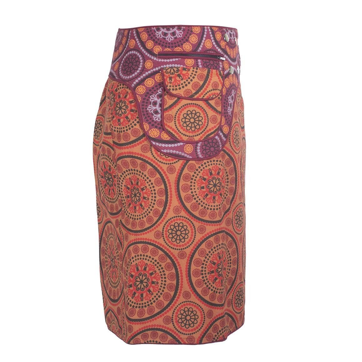 Vishes Wickelrock Wickelrock Knielang Kurz Druckknöpfe Tasche Cacheur, Boho, Elfen, Hippie, Goa Style