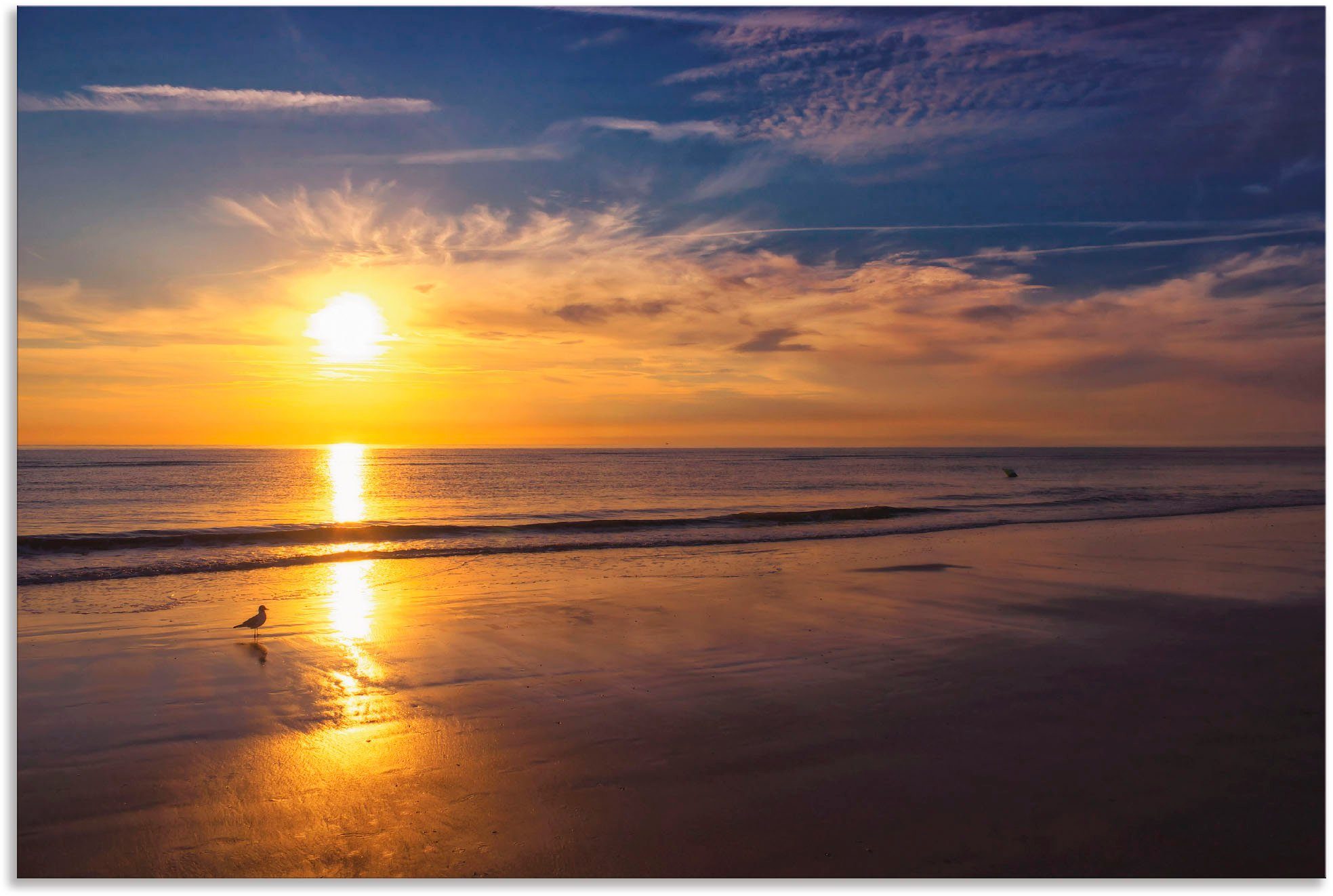 Artland Wandbild Sonnenuntergang SPO, Strand (1 St), als Alubild, Leinwandbild, Wandaufkleber oder Poster in versch. Größen
