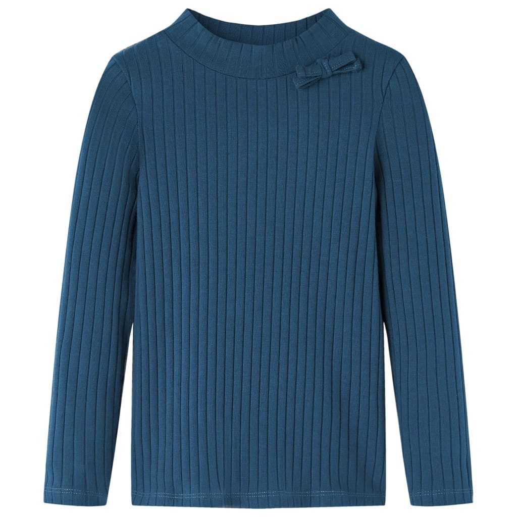 Langarmshirt Kinder-Langarmshirt Rippstrick Marineblau 140