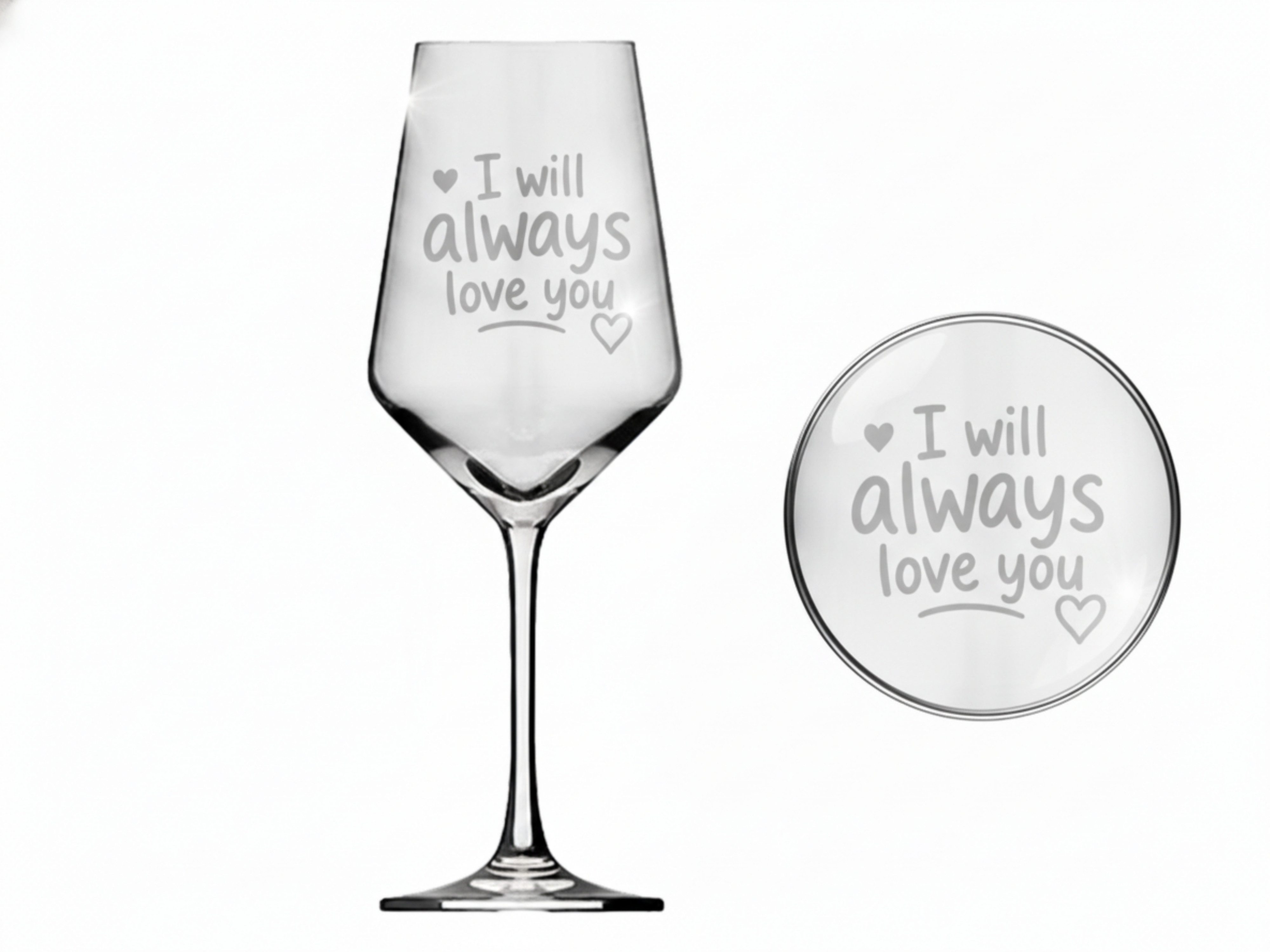 Valhalla Weinglas Weinglas Gravur Ewige Liebe 350ml spülmaschinenfest, 1-tlg., Glas, Atemberaubende Darstellung