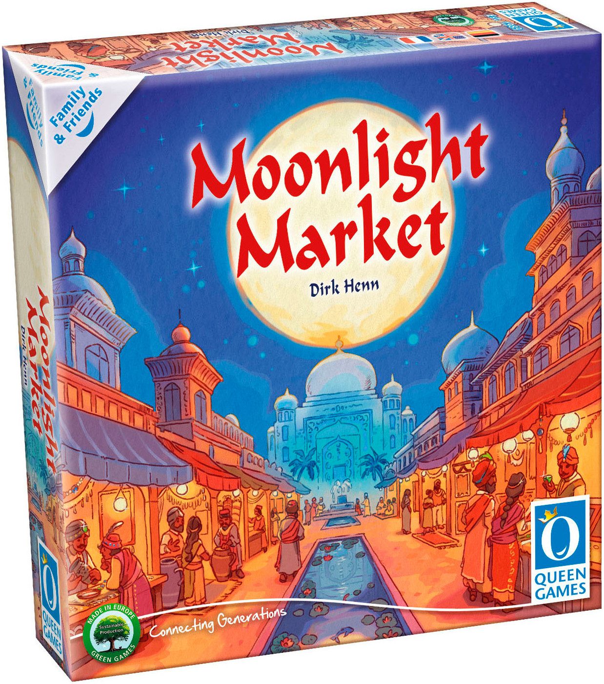 Queen Games Spiel Moonlight Market - Family & Friends, Familienspiel, Made in Europe