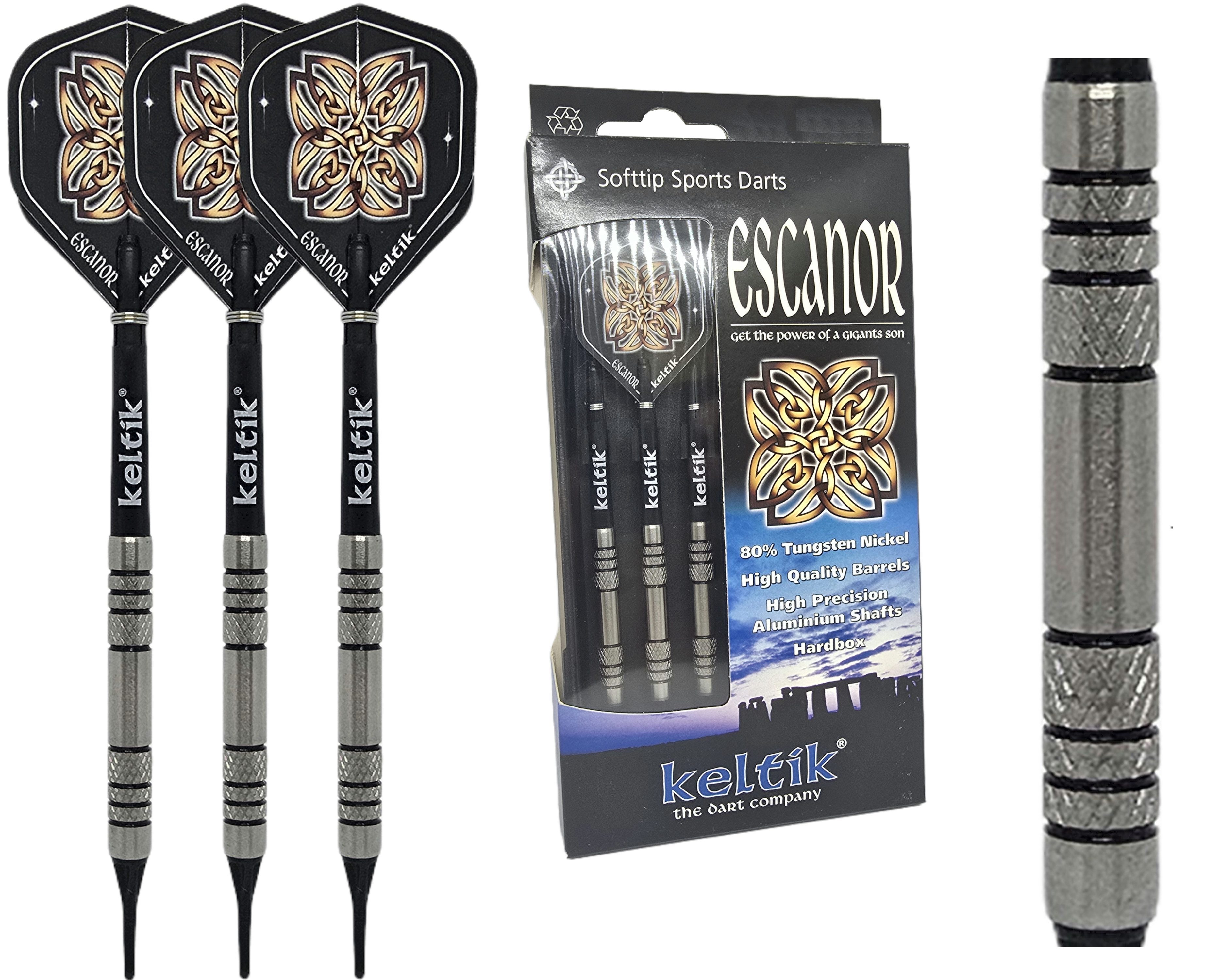 Softdarts Softdart Soft Dart Pfeile Keltik Escanor in 16g + 18g - 80% Tungsten