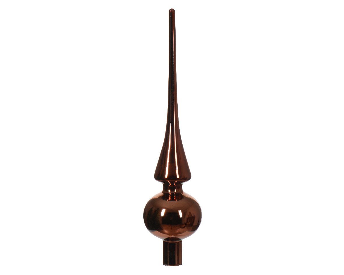 Kaemingk Christbaumspitze, Christbaumspitze Glas 26cm - Espressobraun glänzend