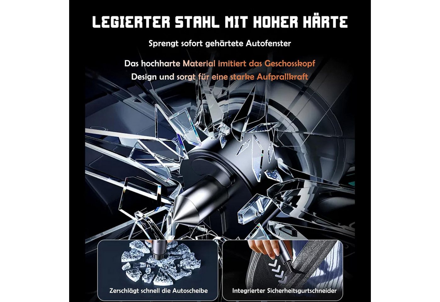 Thumbnail - Happy Home Hammer 2Pack Notfall- und Sicherheitswerkzeug Nothammer Auto Glasbrecher