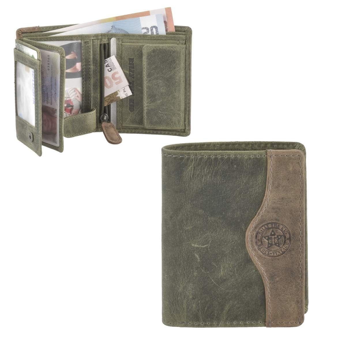 Billy The Kid Geldbörse Hunter, Lederbörse, Herrenbörse, Portemonnaie, RFID-Schutz