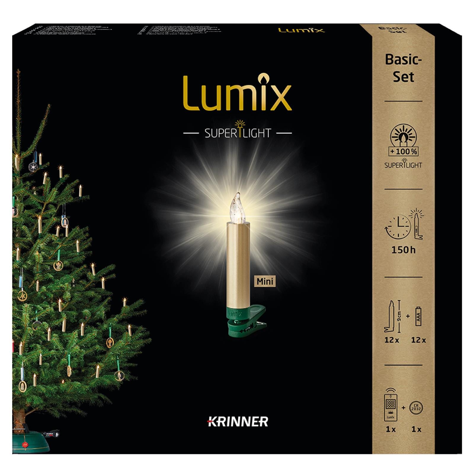 lumix LED-Christbaumkerzen LUMIX SuperLight Metallic Gold Mini Basis günstig online kaufen