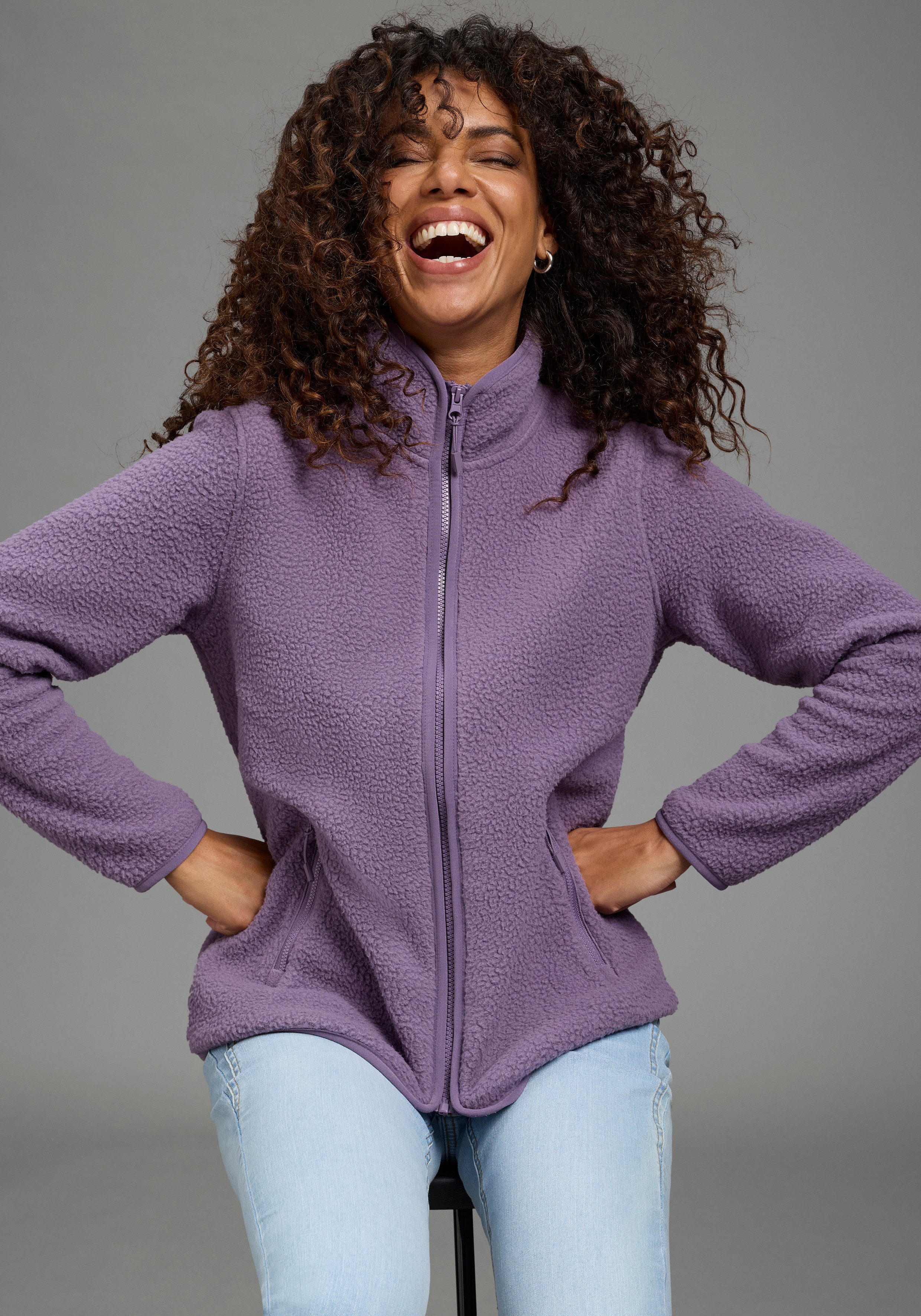 Polarino Fleecejacke aus Teddy-Fleece, Übergangsjacke. Reduzierter Preis € 29,99. Unverbindliche Preisempfehlung € 39,99, (€ 29,99 pro 1 Stk)