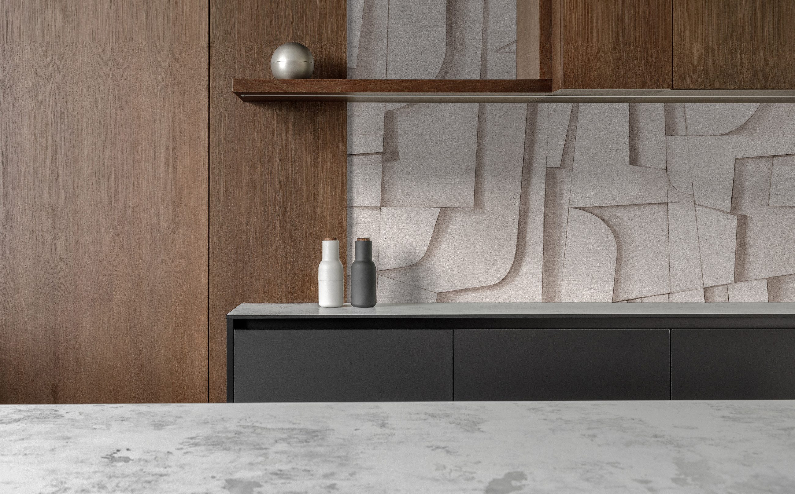 Rasch Fototapete Abstrakte Formen 3D beige - Roomblush Figura RB471 - 2,80m x 1,50m, glatt, 3D, Schichten, Relief, (1 Rolle, 1 St), Abstrakt und geschichtet 3D