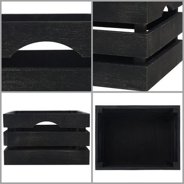 Belle Vous Organizer Holz Aufbewahrungsboxen mit Griff (3 Stück), Wooden Storage Boxes with Handle (3 pcs)