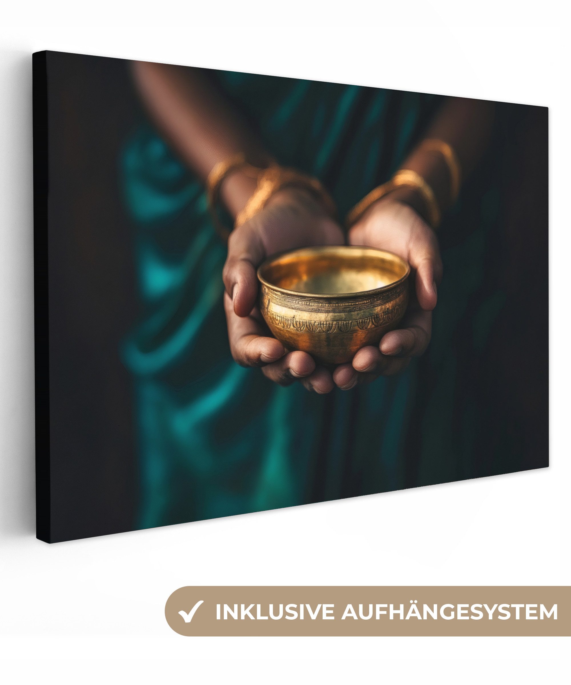 OneMillionCanvasses® Leinwandbild Gold - Schale - günstig online kaufen