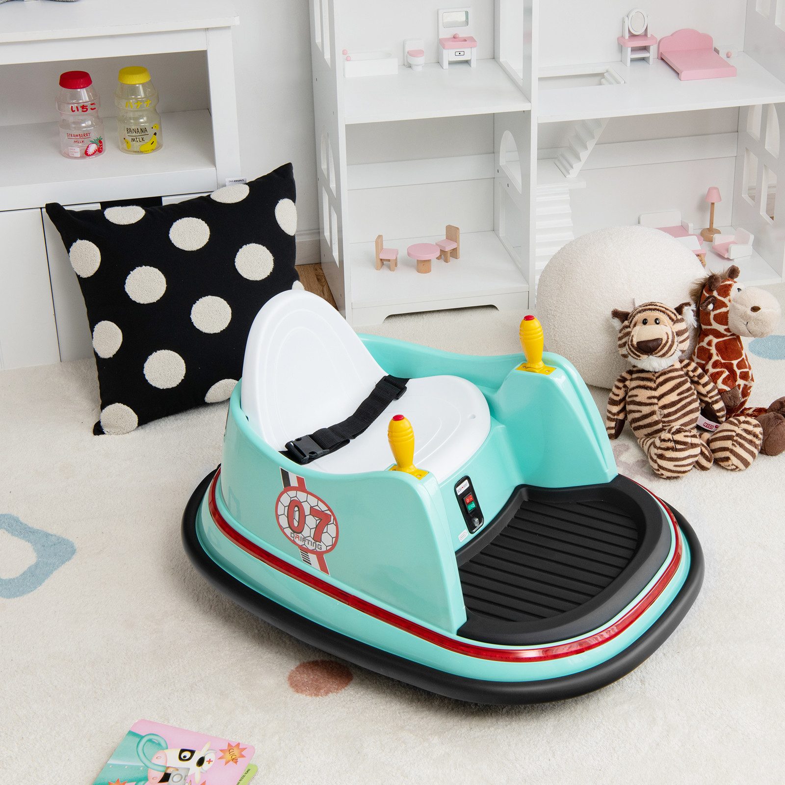 COSTWAY Elektro-Kinderauto 6V Autoscooter, mit Musik, 360 Grad Rotation